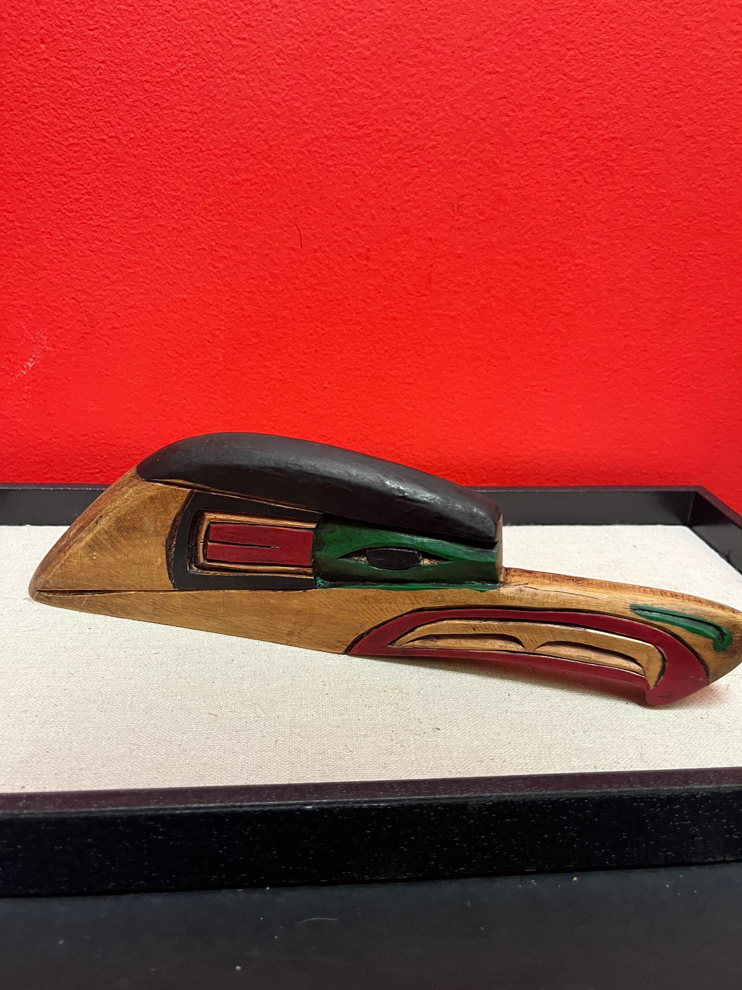 10 x 3“ high indigenous coast Salish signed 3-D cedar eagle lovely imagery and detail Frank and Dora Frenchie