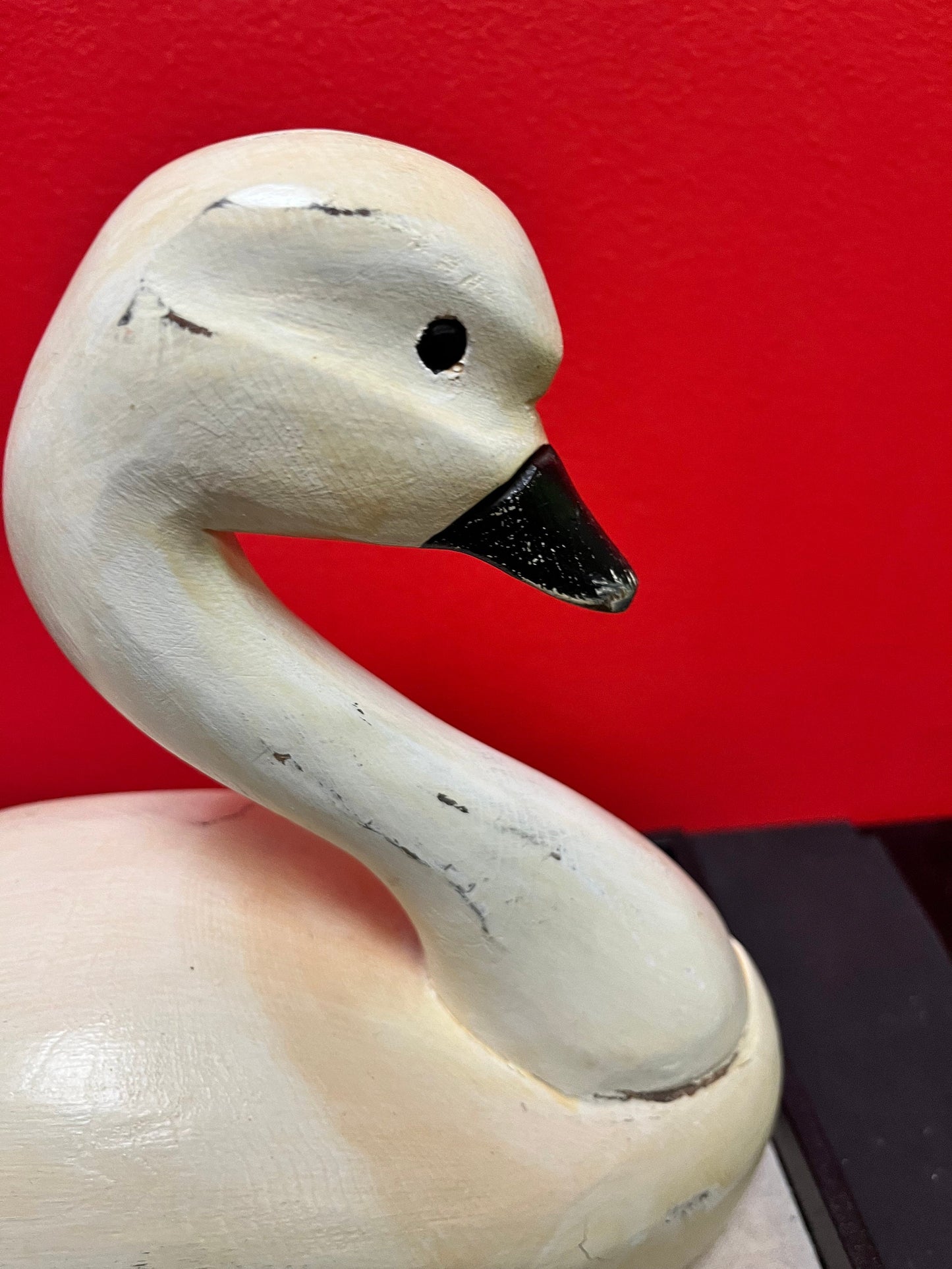 12 x 10 high wooden folk art swan  great decor