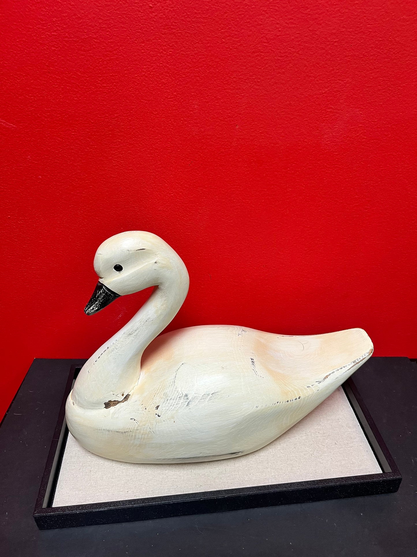 12 x 10 high wooden folk art swan  great decor