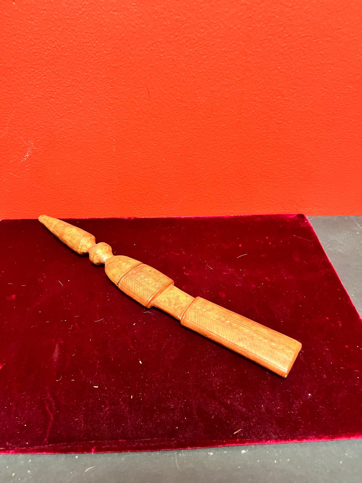 Very nice 11 inch long leather and steel knife in sheaf older and fairly sharp