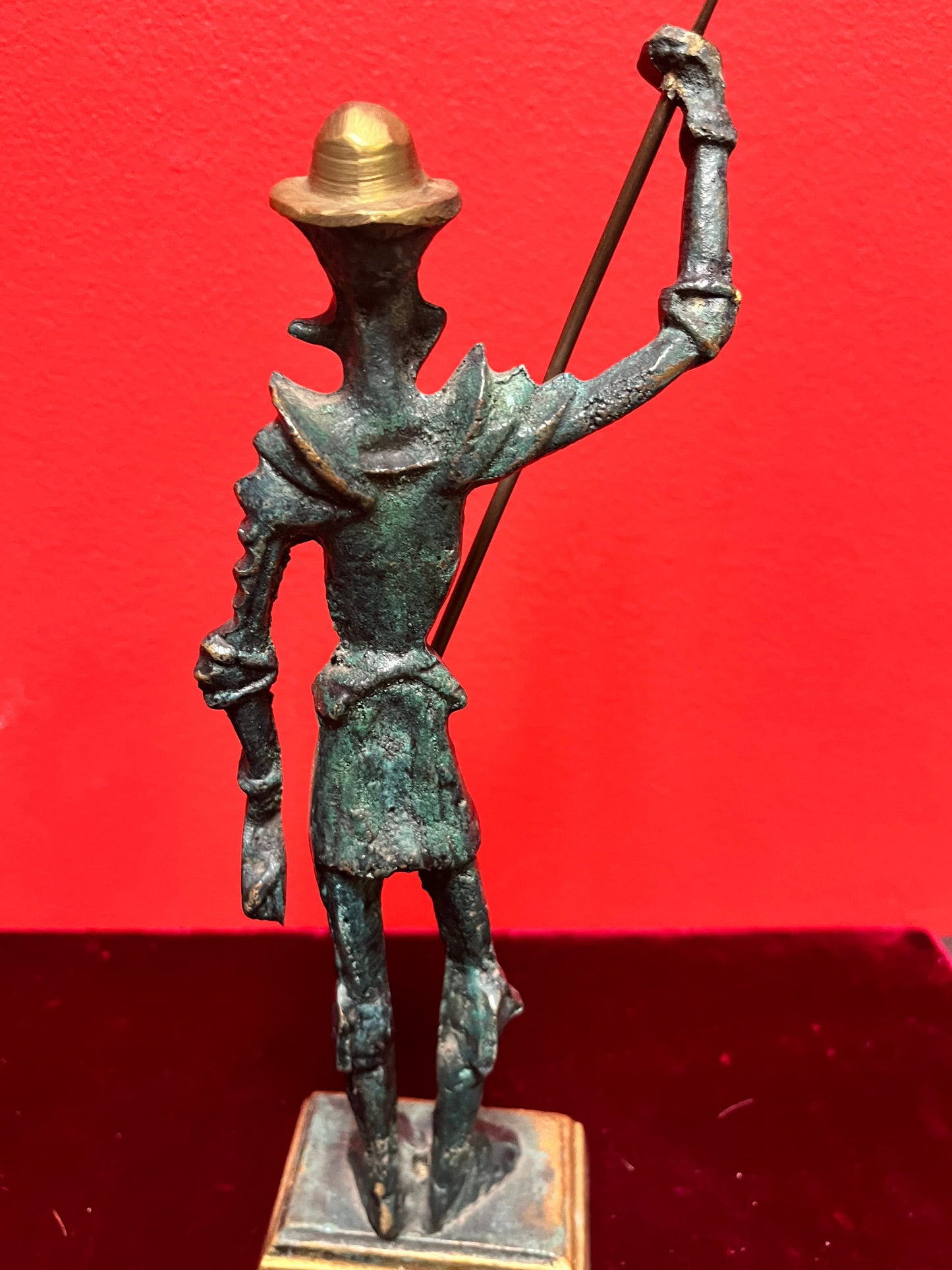 10 inch bronze statue of a soldier perfect patina heavy and quality -