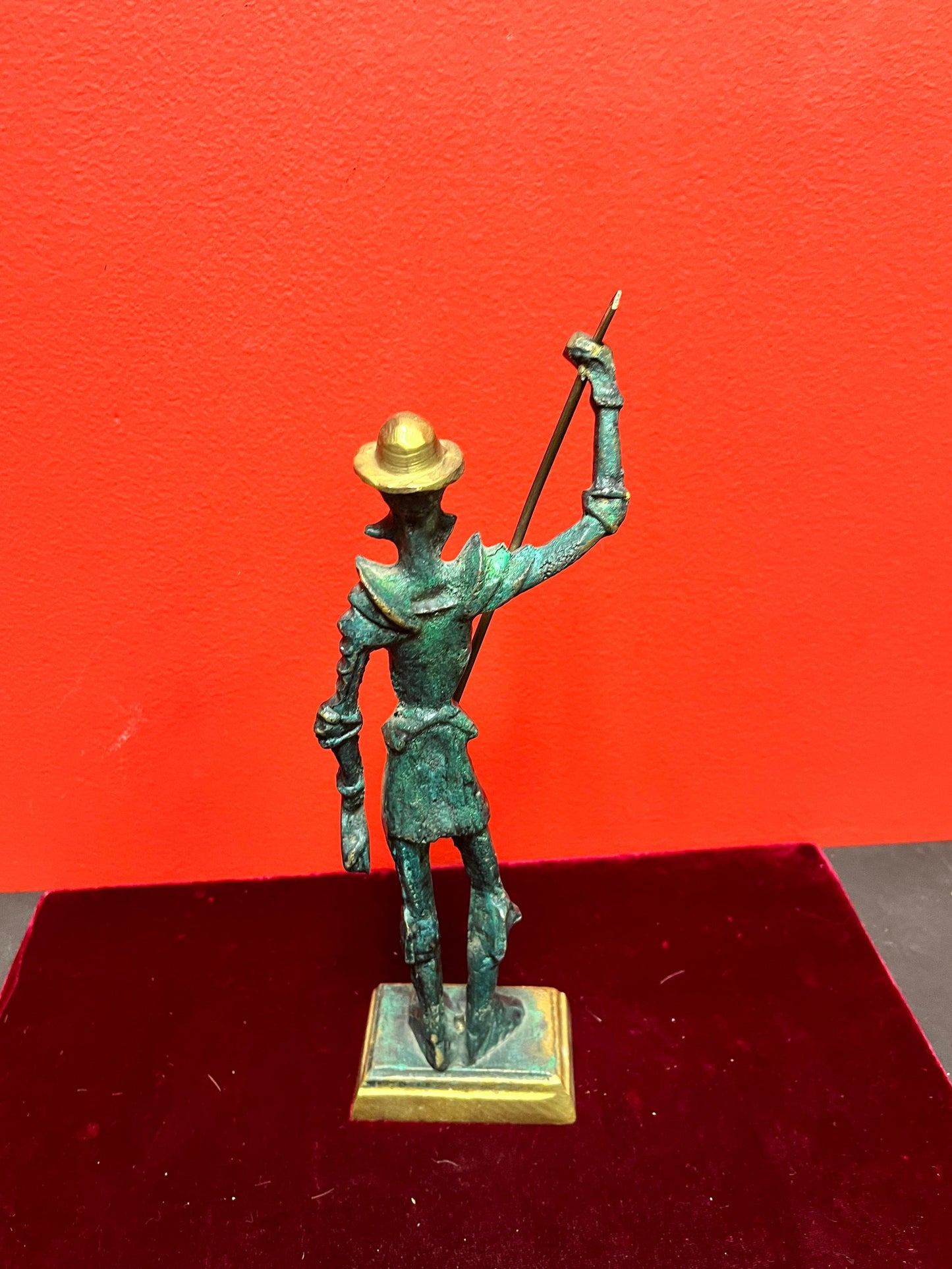 10 inch bronze statue of a soldier perfect patina heavy and quality -