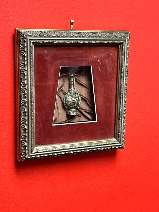 11 inch framed Tibetan snuff bottle   fancy