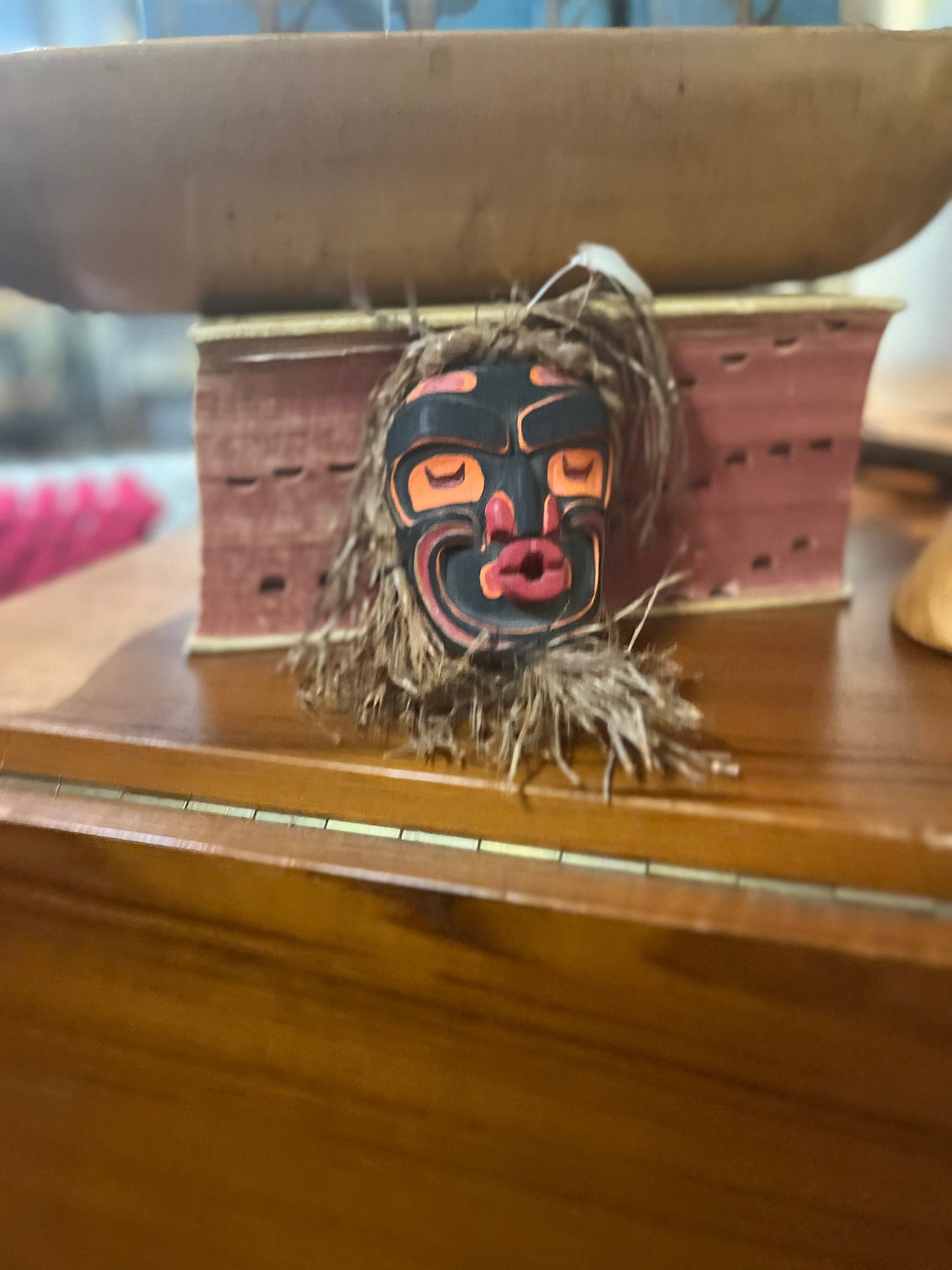 Stunning 8 inch indigenous, first nations Pacific Northwest signed mask unreal quality and detail value priced - wow