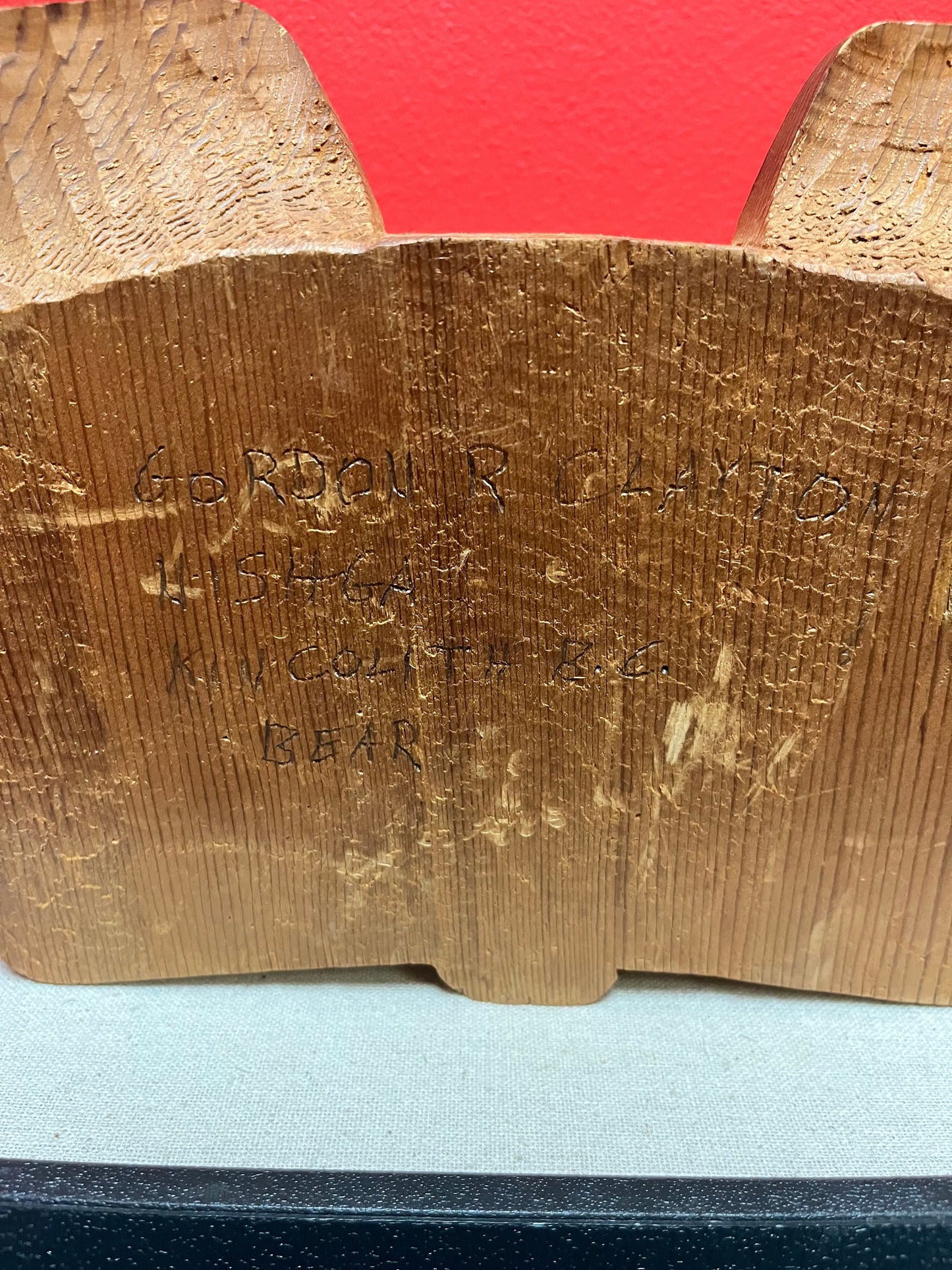 Lovely 9 x 7 x 2 inch thick indigenous, first Nations pacific northwest coast signed bear sculpture  unique and lovely piece