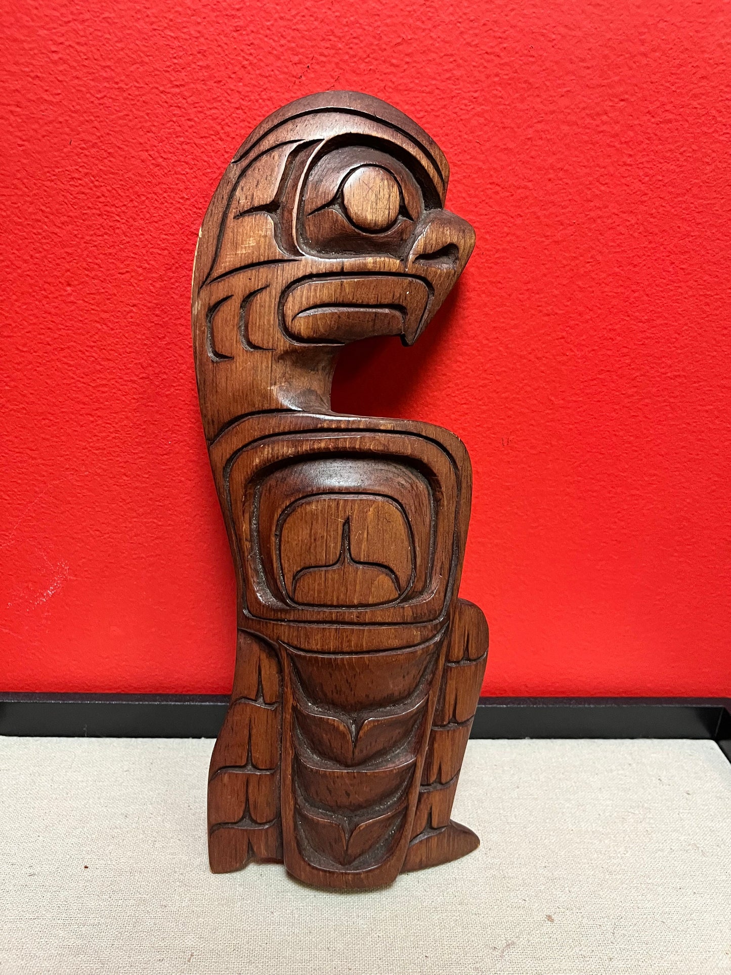 Wow A Lovely 12 inch tall indigenous First Nations, pacific northwest coast Eagle by Sara Robertson of Vancouver island great detail