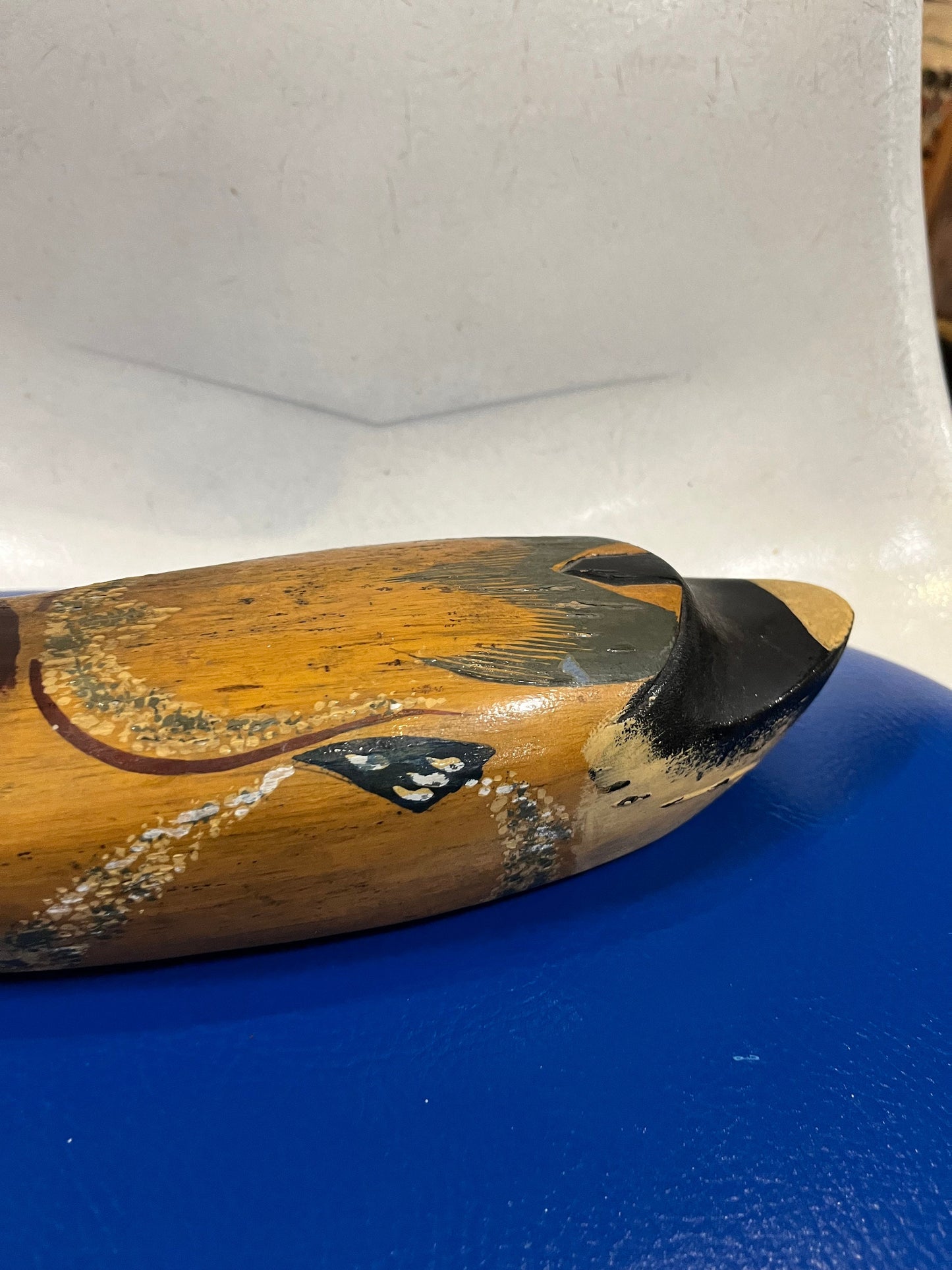 Lovely Canadian 13 x 5 high antique wooden painted duck decoy statue wonderful