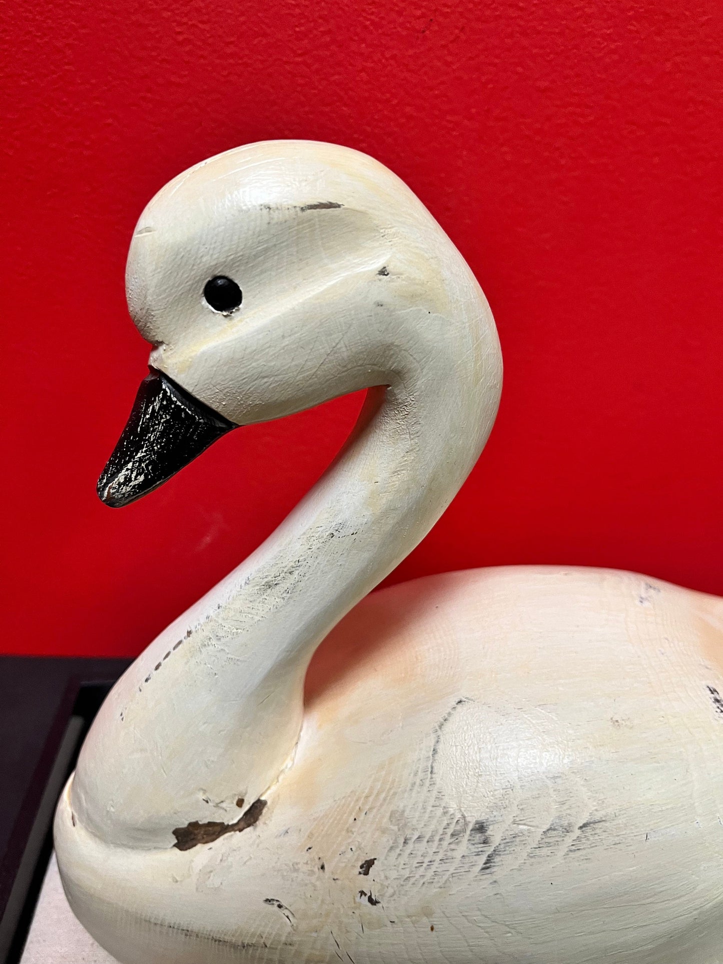 12 x 10 high wooden folk art swan  great decor