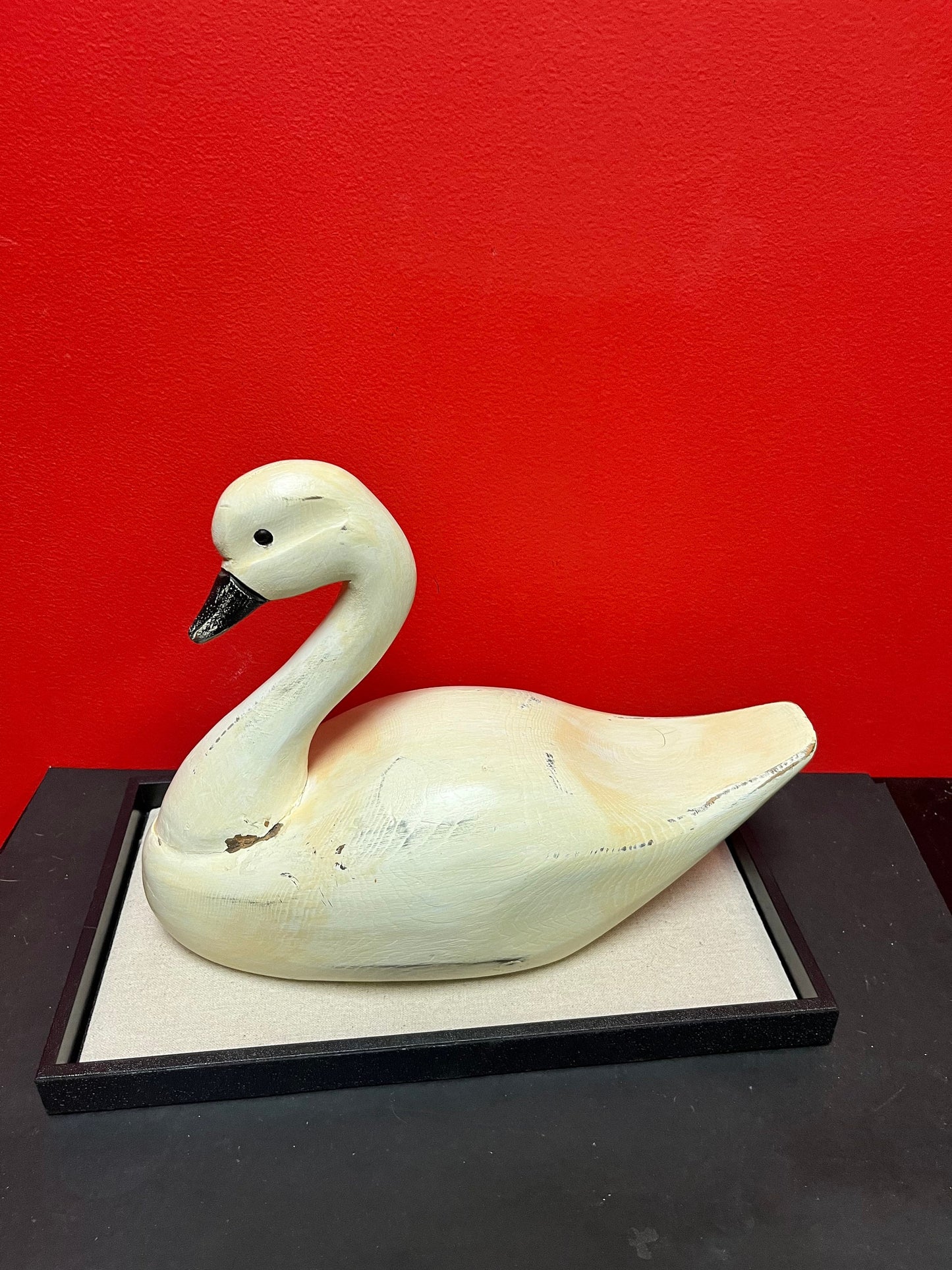 12 x 10 high wooden folk art swan  great decor