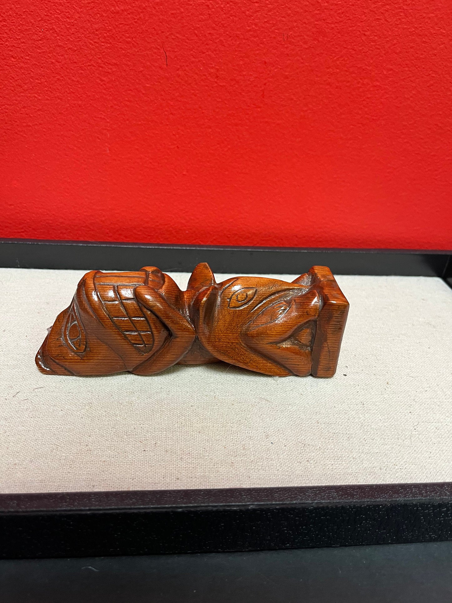 A  7 inch beautiful indigenous first nations pacific northwest coast carved wooden beaver  lovely primitive example