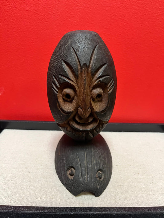 Lovely 8 inch tall, indigenous pacific northwest coast antique buoy carving statue  Unusual, and beautiful