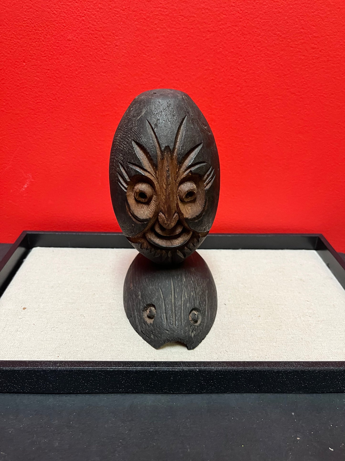 Lovely 8 inch tall, indigenous pacific northwest coast antique buoy carving statue  Unusual, and beautiful