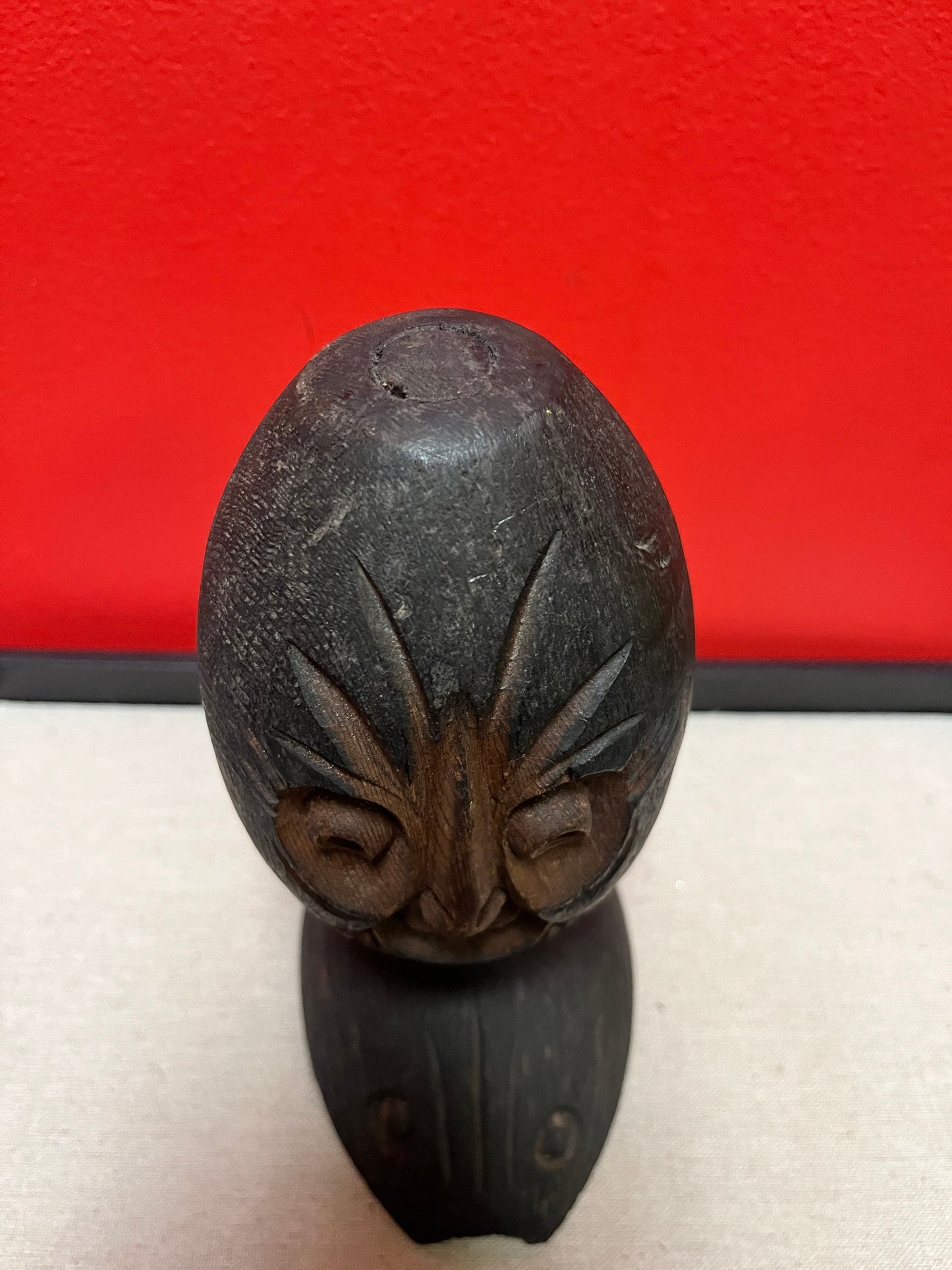Lovely 8 inch tall, indigenous pacific northwest coast antique buoy carving statue  Unusual, and beautiful