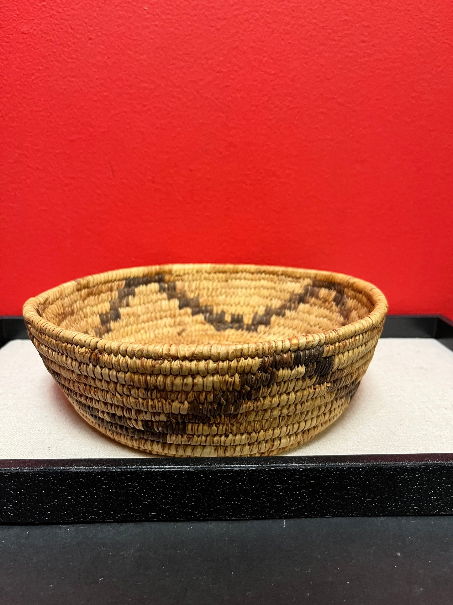 Absolutely fabulous 8 x 3 high indigenous First Nations pacific northwest coast Salish weaved basket very nice example