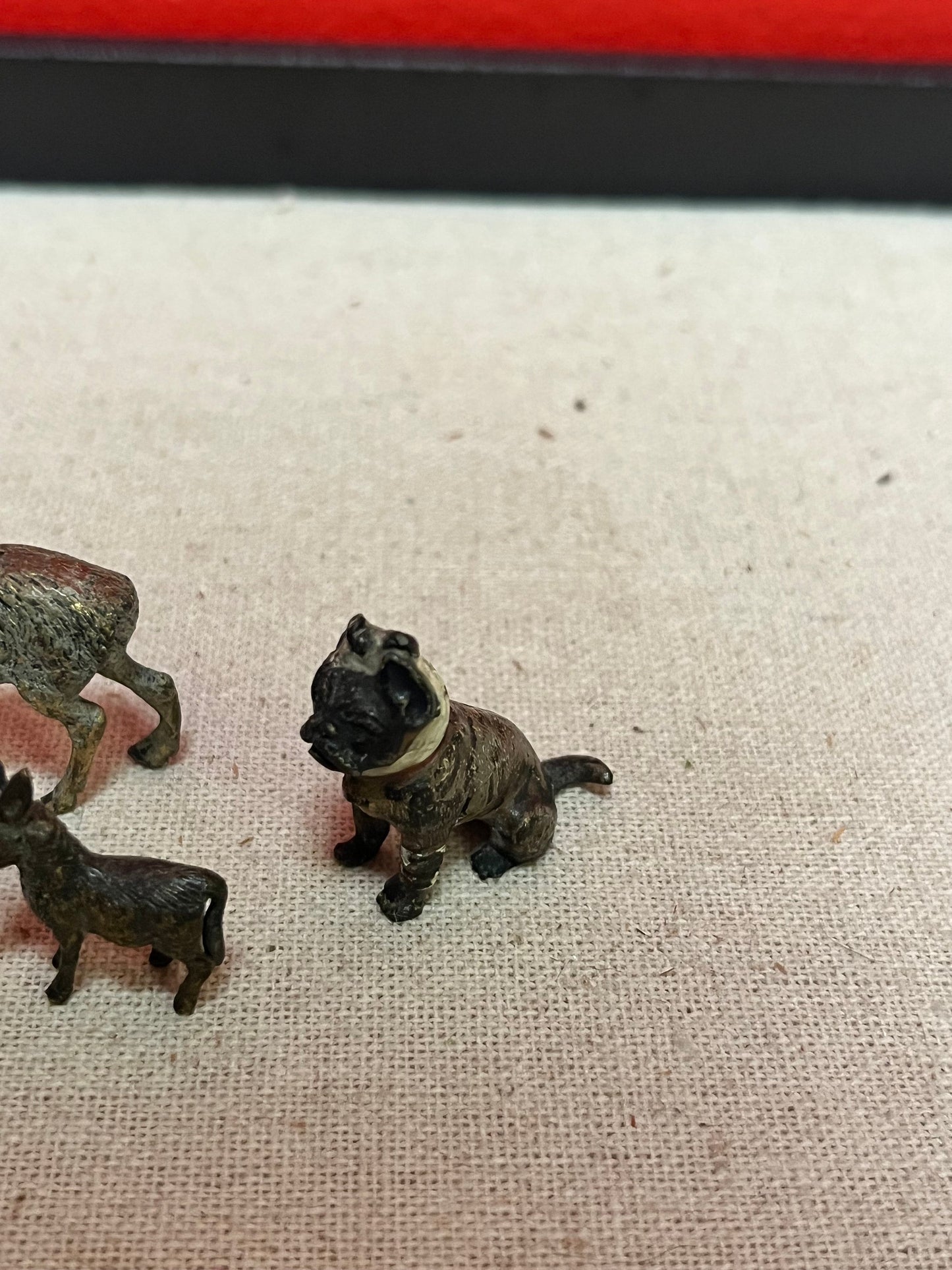 Stunning small lot of Franz Bergman cold painted bronzes in good condition dog donkey and stag