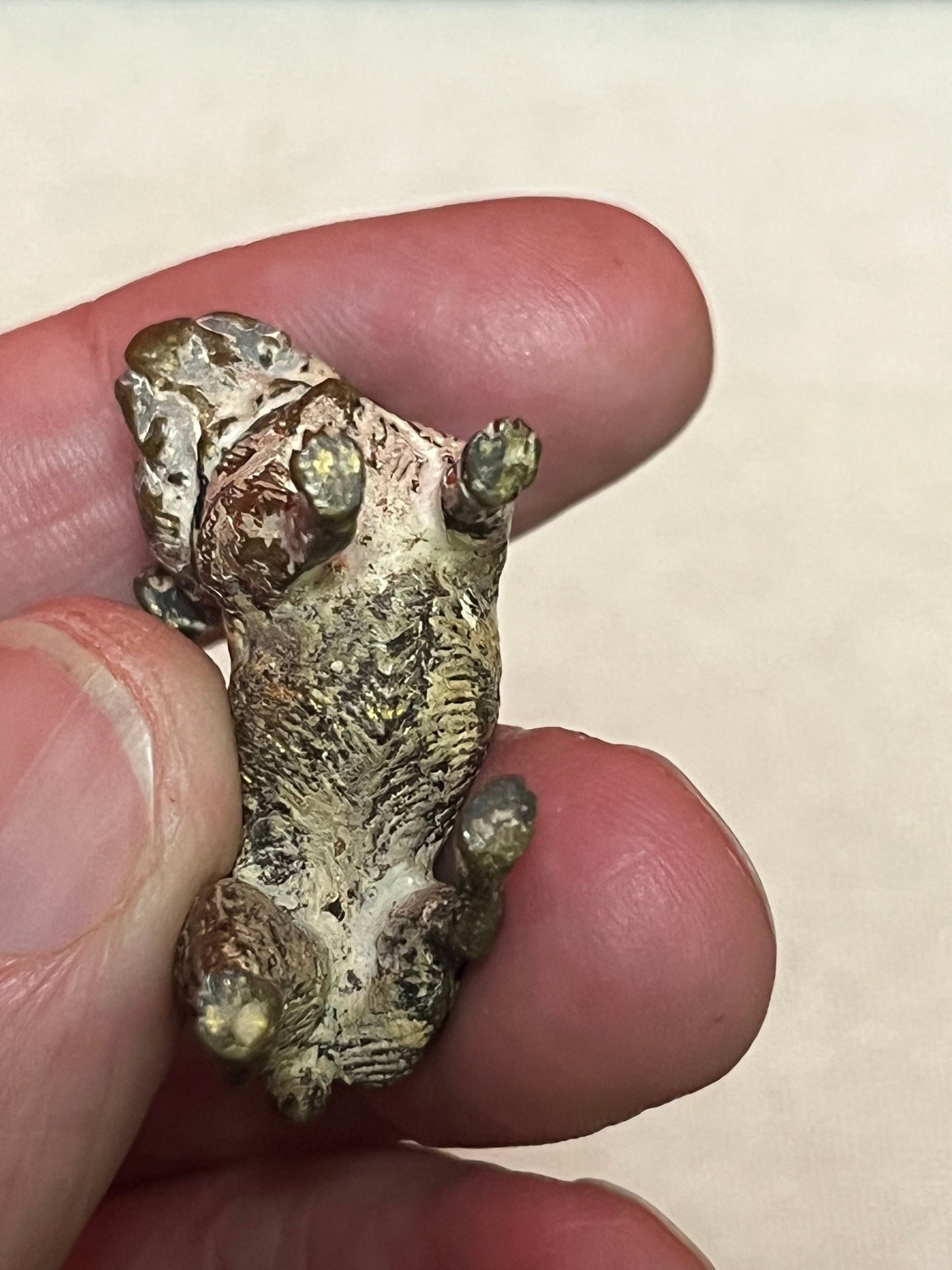 Stunning 1.5 inch Franz Bergman cold  painted bronze pug dog In poor condition  wow