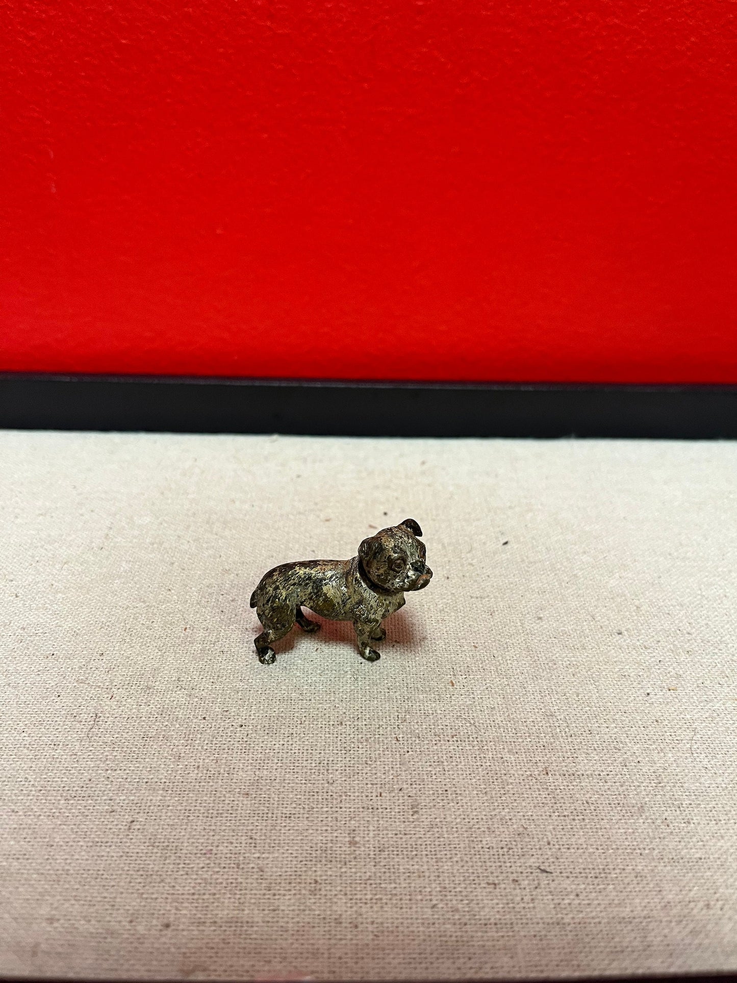 Stunning 1.5 inch Franz Bergman cold  painted bronze pug dog In poor condition  wow