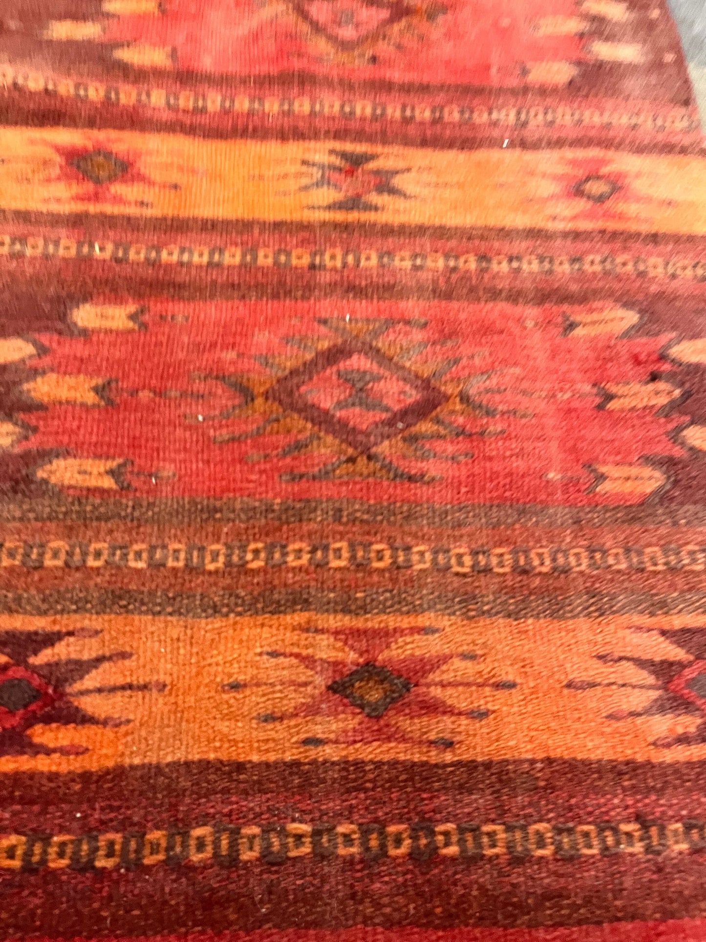 Fantastic authentic 43 x 20 Navajo Rug carpet nice both sides great design and colour