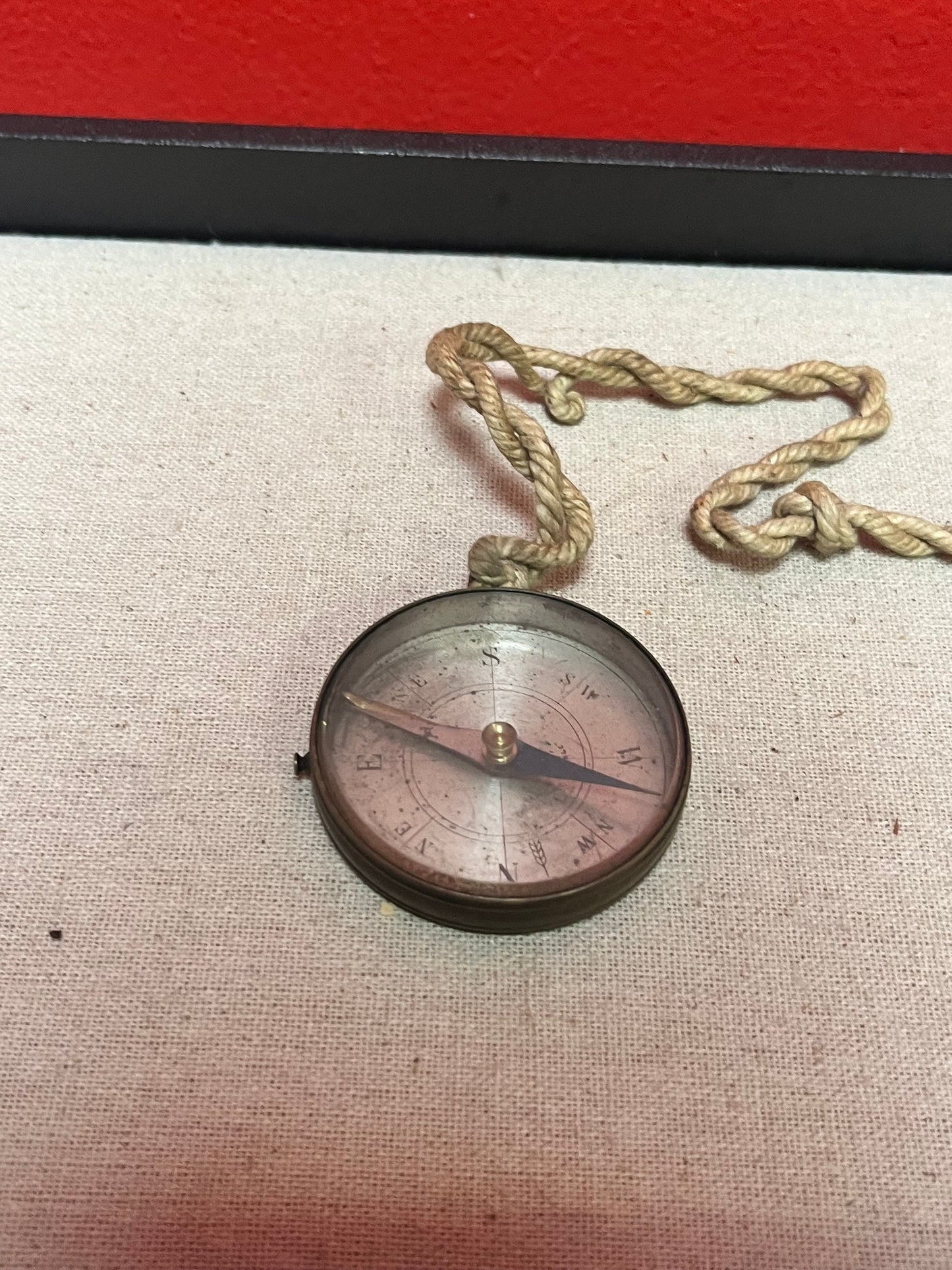 2 inch antique brass compass Seems to work, but sold as is