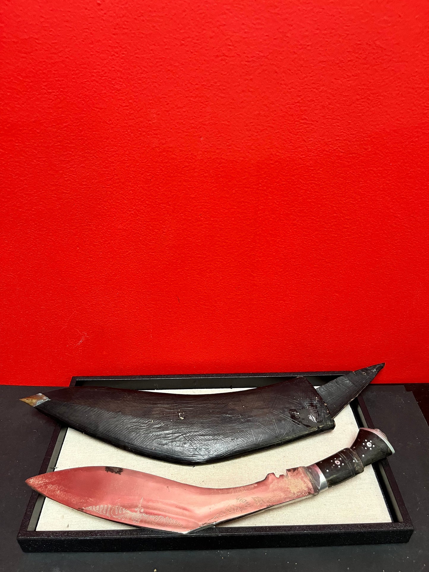 Stunning 15 inch long authentic Gurkha knife in original sheaf wonderful detailed decoration wow piece