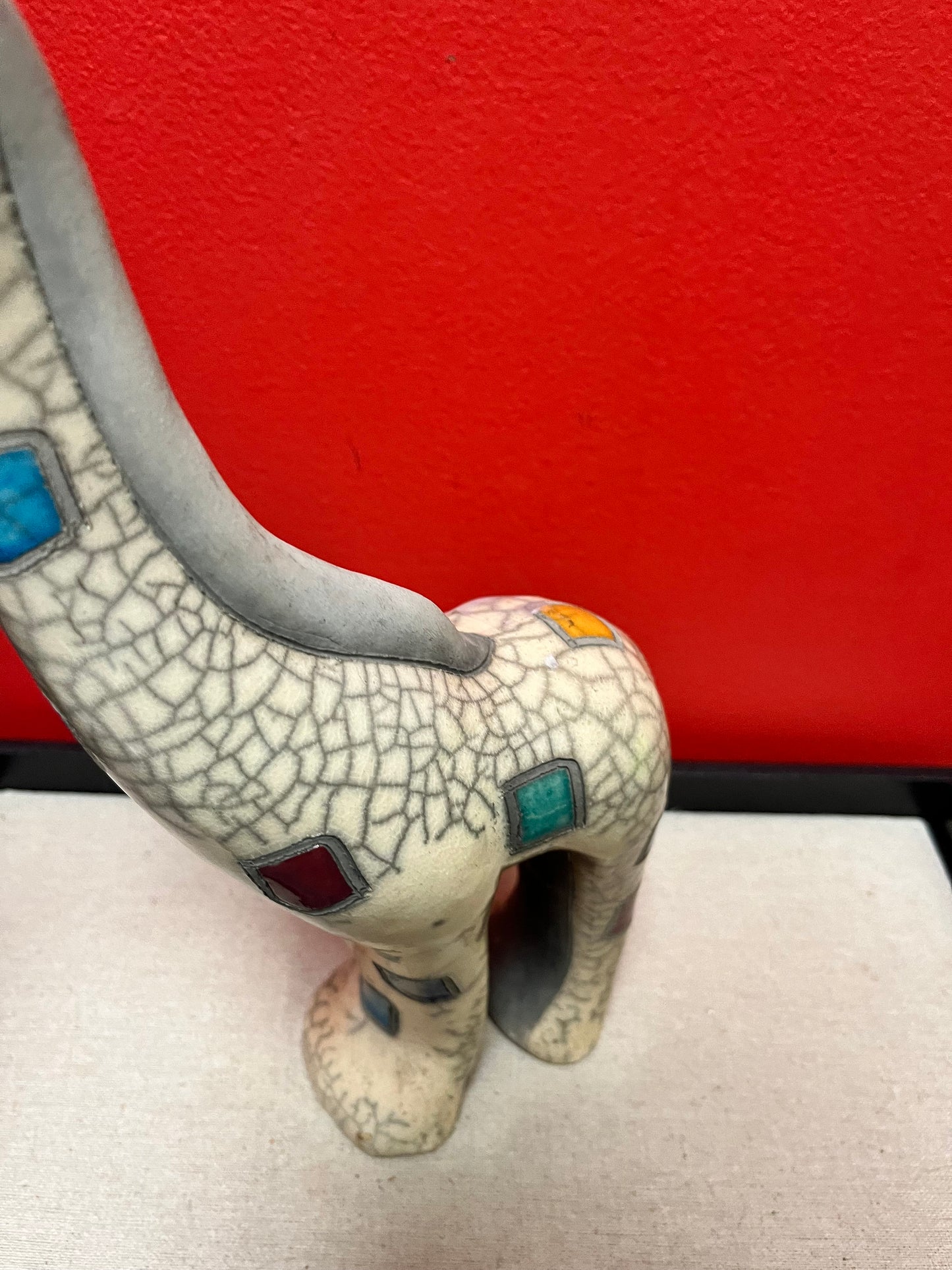 A Fenix pottery South African raku giraffe Great condition - 12 inches high Wonderful gift Giraffe lovers rejoice