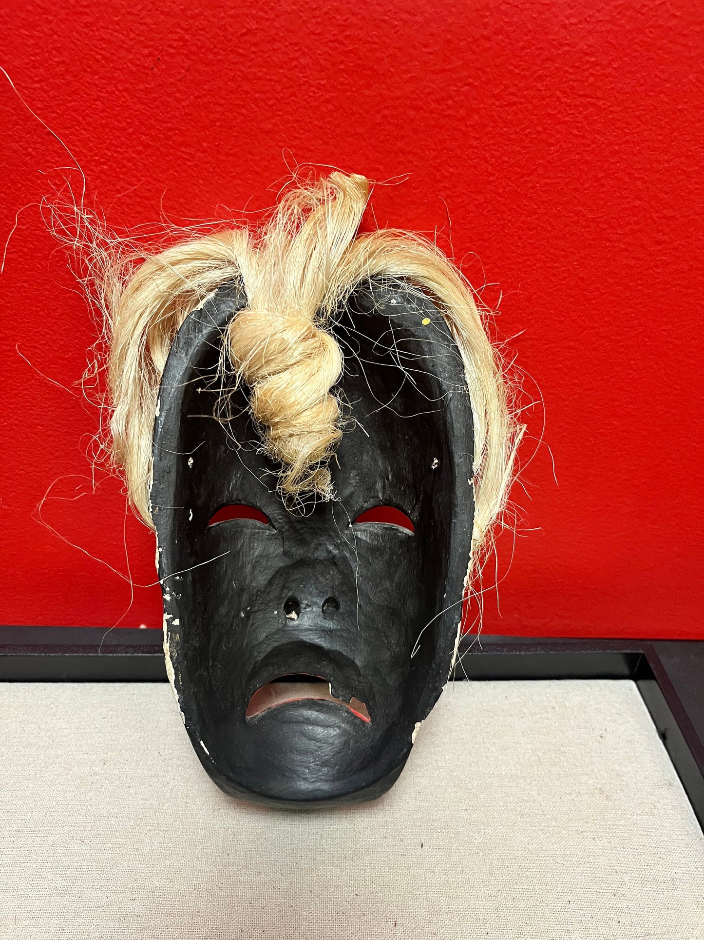 Crazy cool wooden and painted antique mask 9 inches high