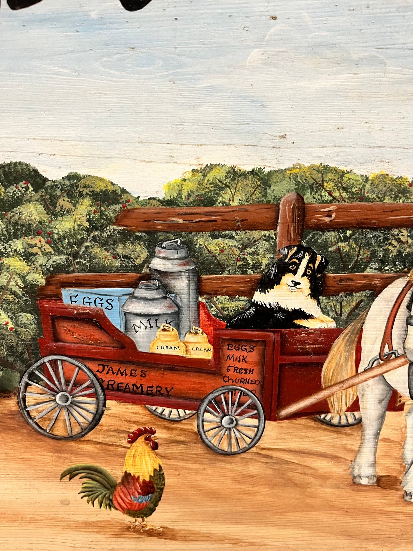 Stunning folk art 24 x 16 x 1 inch thick honey farm wooden sign