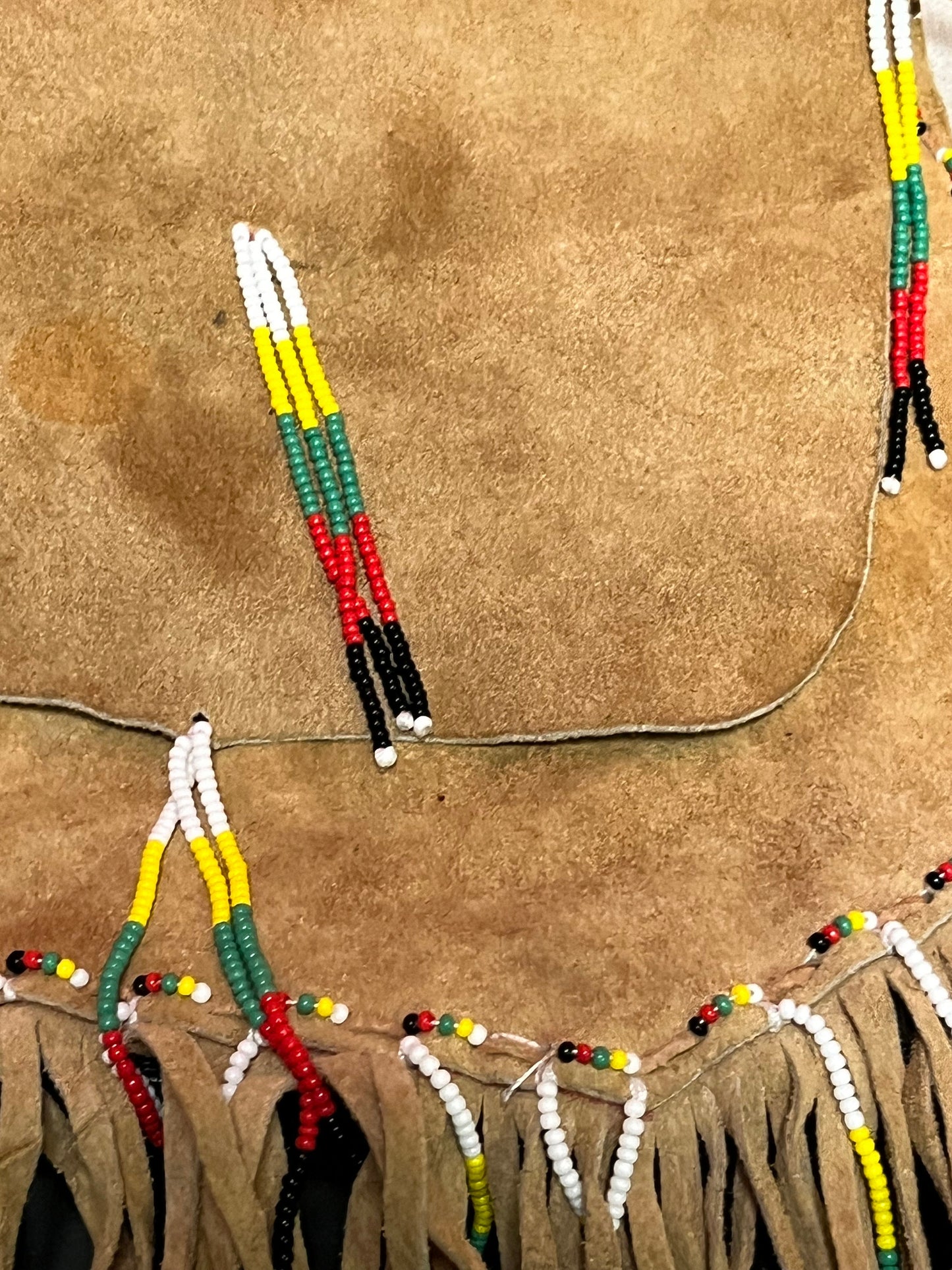 12 inch long leather and beaded indigenous first nations medicine pouch great history and great look