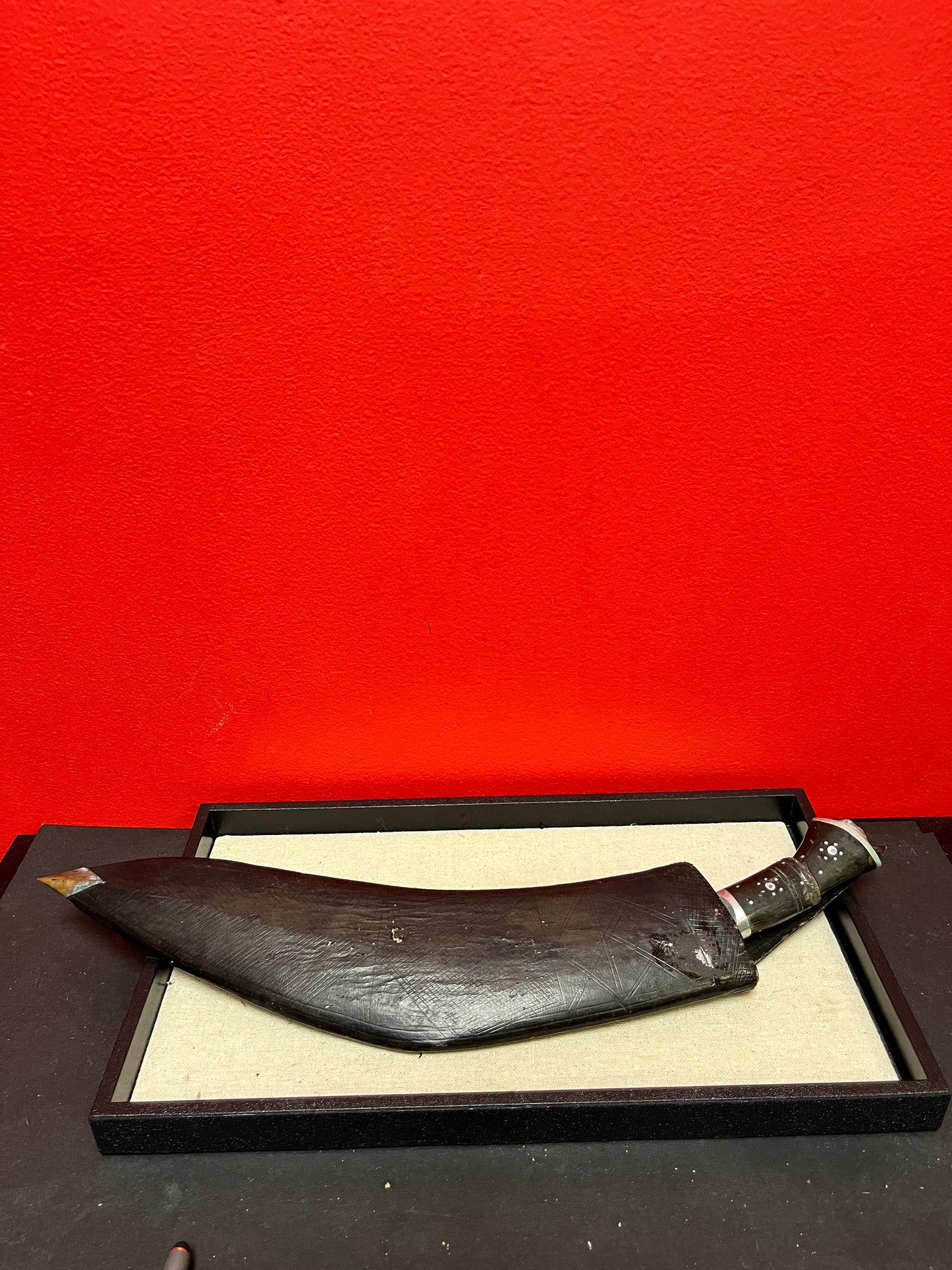 Stunning 15 inch long authentic Gurkha knife in original sheaf wonderful detailed decoration wow piece