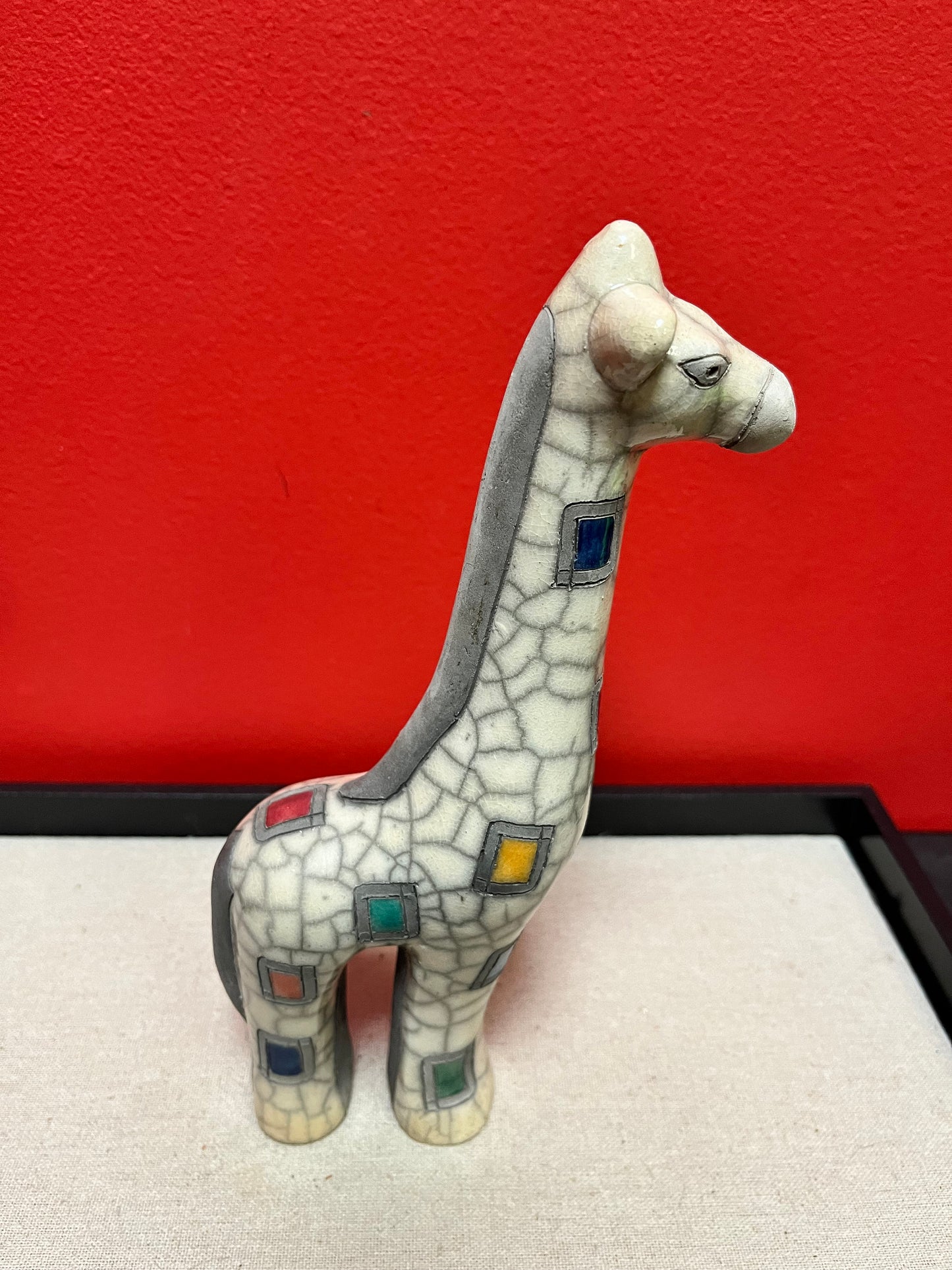 A A Fenix pottery South African raku giraffe Great condition - 9 inches high Wonderful gift