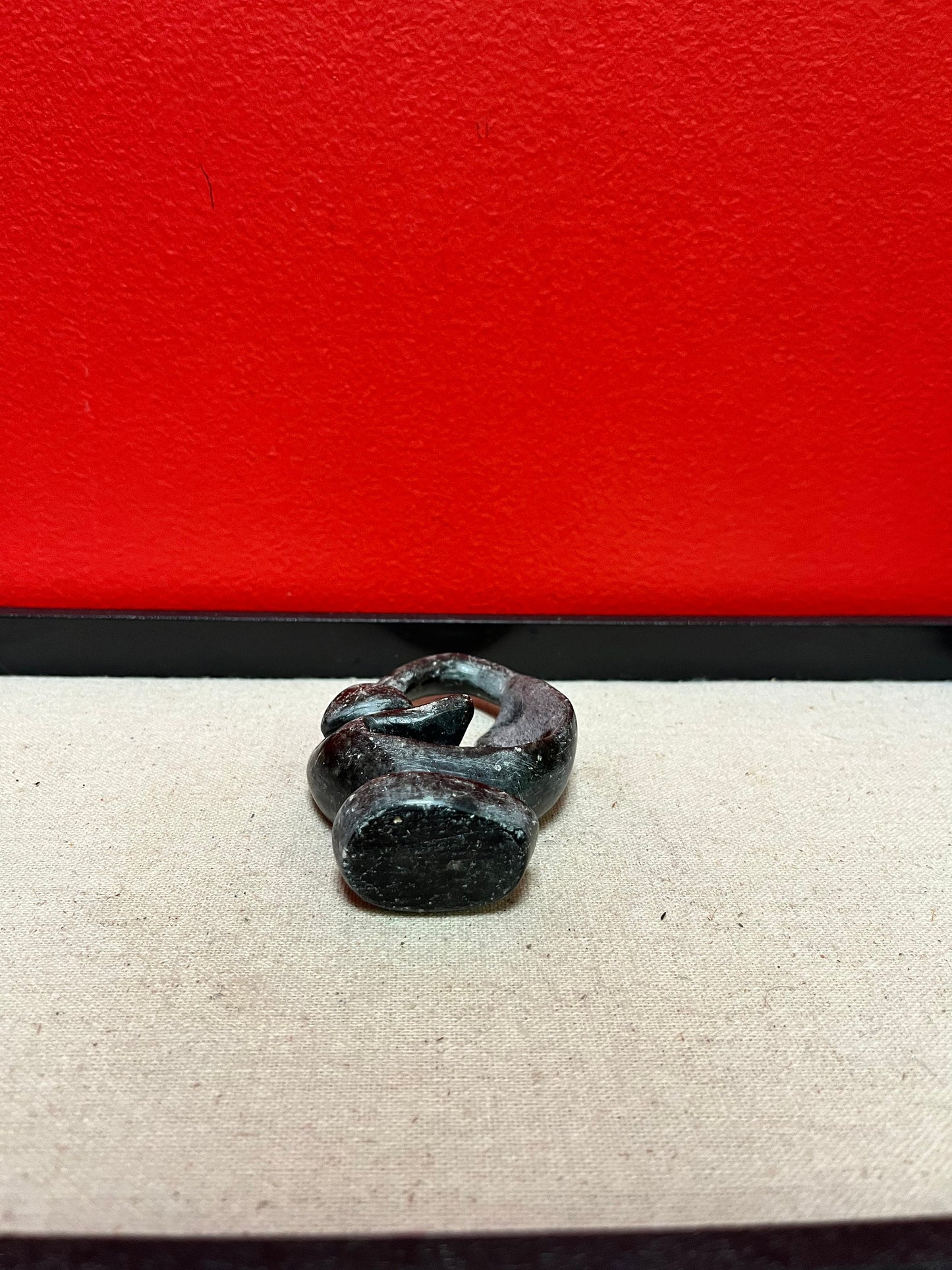 Lovely Unusual Inuit soapstone older statue 4 inches tall
