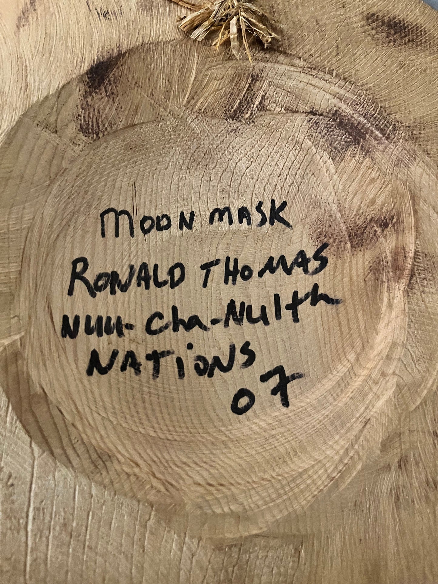 Stunning 12 inch moon mask by Ronald Thomas indigenous first nation Pacific Northwest coast beauty great detail