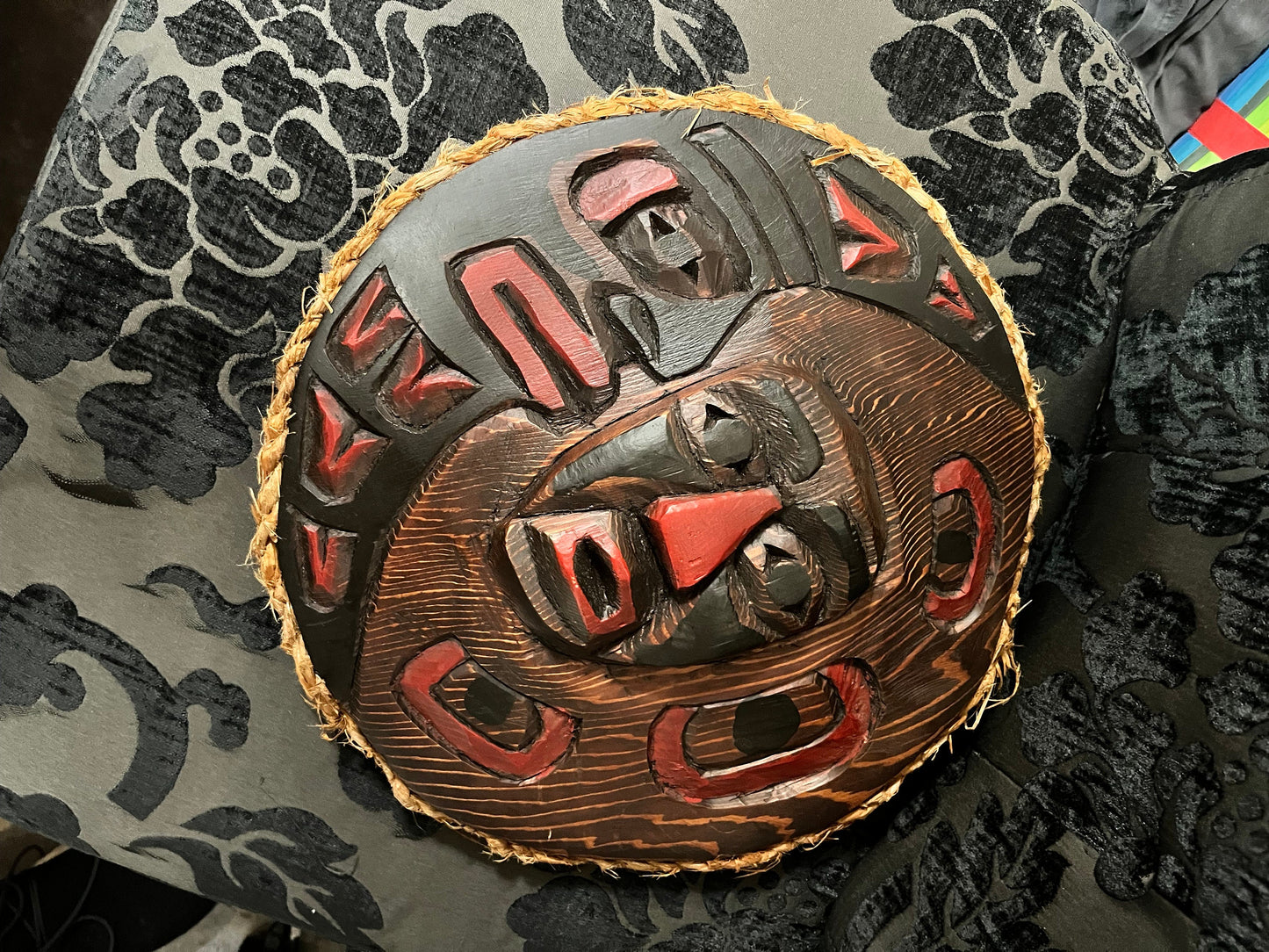 Stunning 12 inch moon mask by Ronald Thomas indigenous first nation Pacific Northwest coast beauty great detail