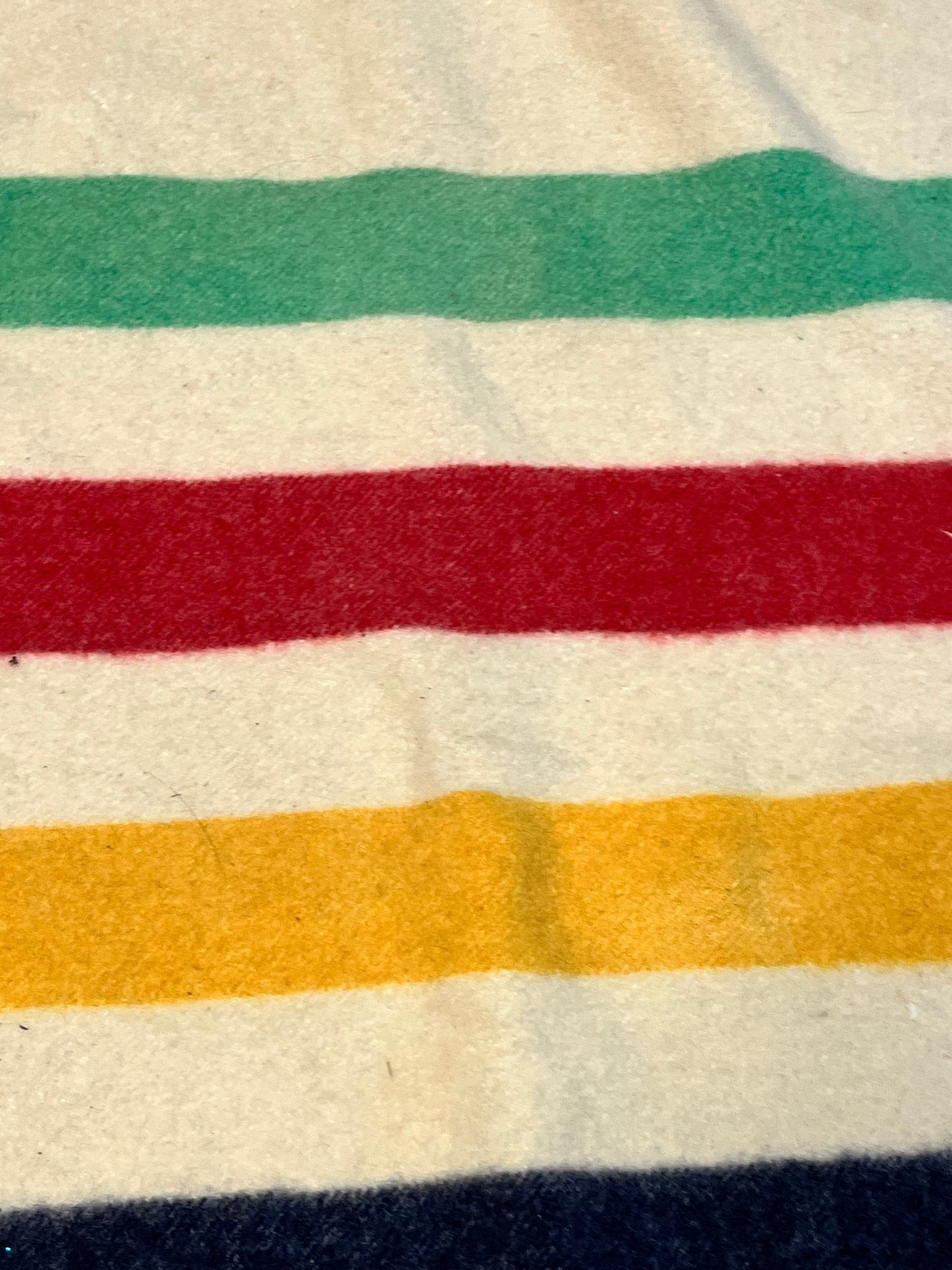 Fantastic 60 x 50 authentic antique Hudson Bay company 3.5 stripe blanket in great condition hundred percent wool Canadian iconic