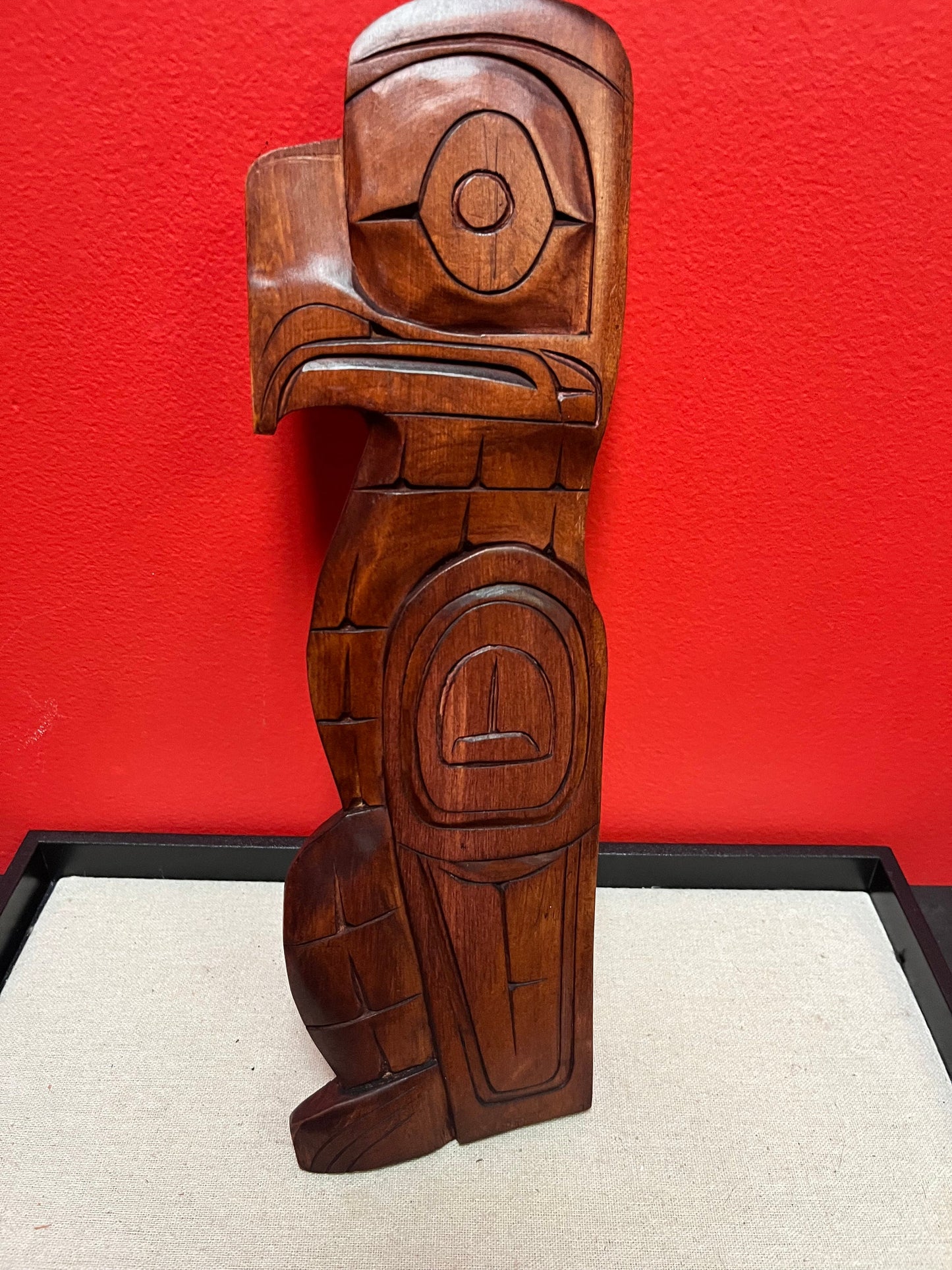 Lovely, 13.5 inch tall indigenous first nations Pacific northwest coast Thunderbird plaque needs a hanger - attributed to Joseph family