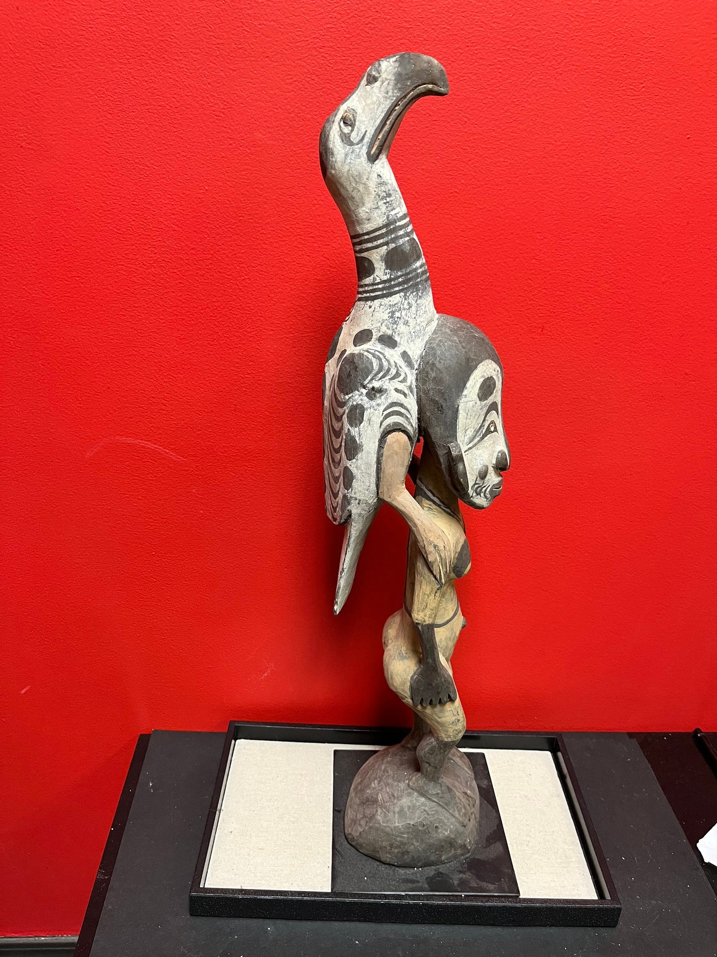 Very rare museum quality 19 century 27 inch Papua New Guinea statue stunning detail and quality in good condition see photos - wow wow