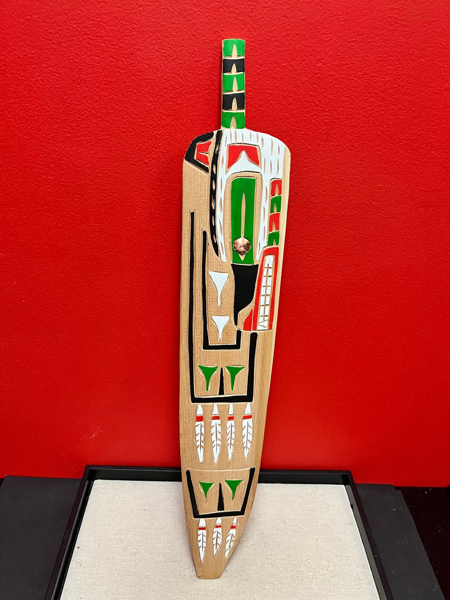 Stunning 22 x 4 wide Bradley Joseph Junior double sided paddle indigenous first nations Pacific Northwest Coast beauty