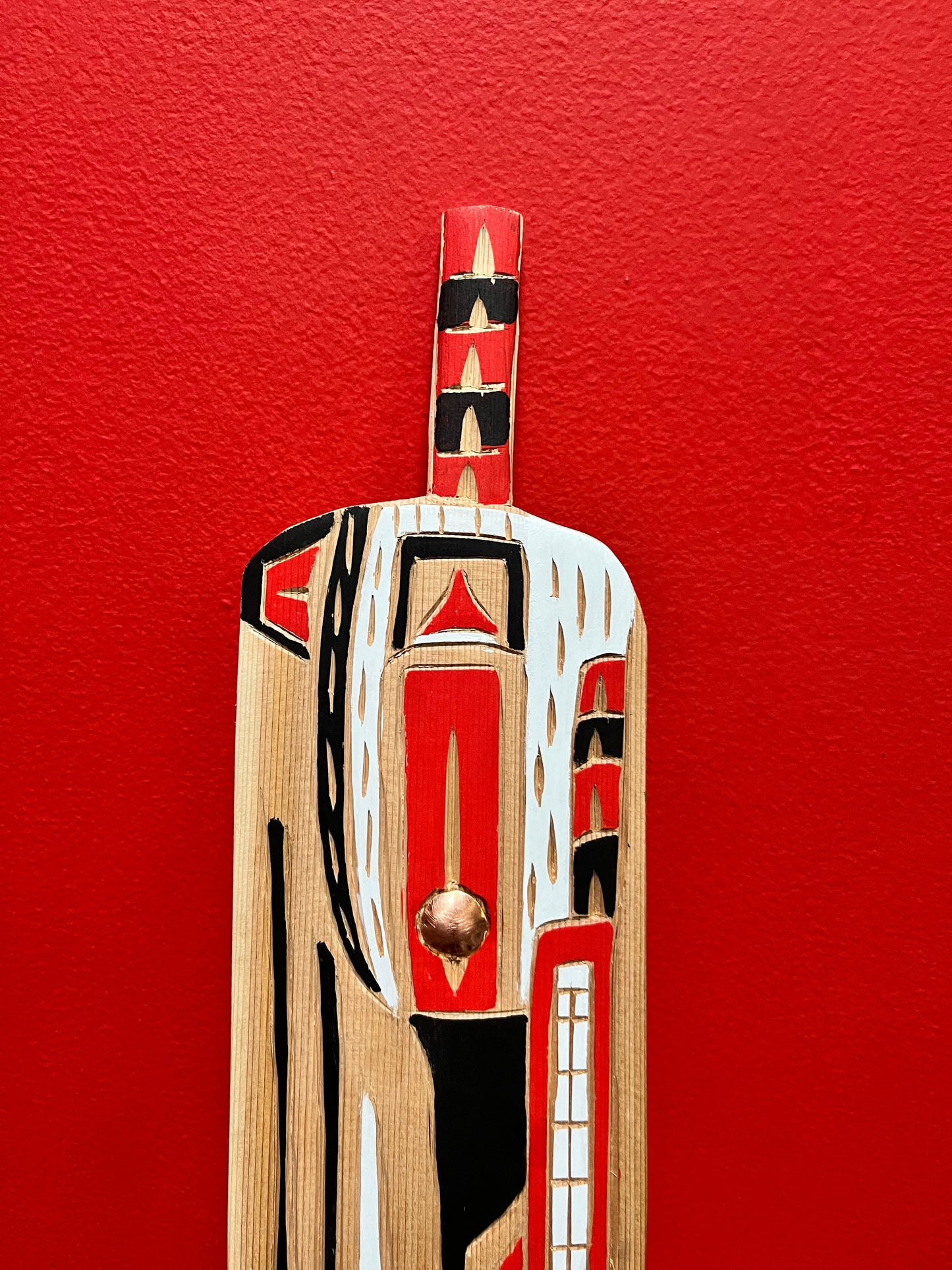 Stunning 22 x 4 wide Bradley Joseph Junior double sided paddle indigenous first nations Pacific Northwest Coast beauty