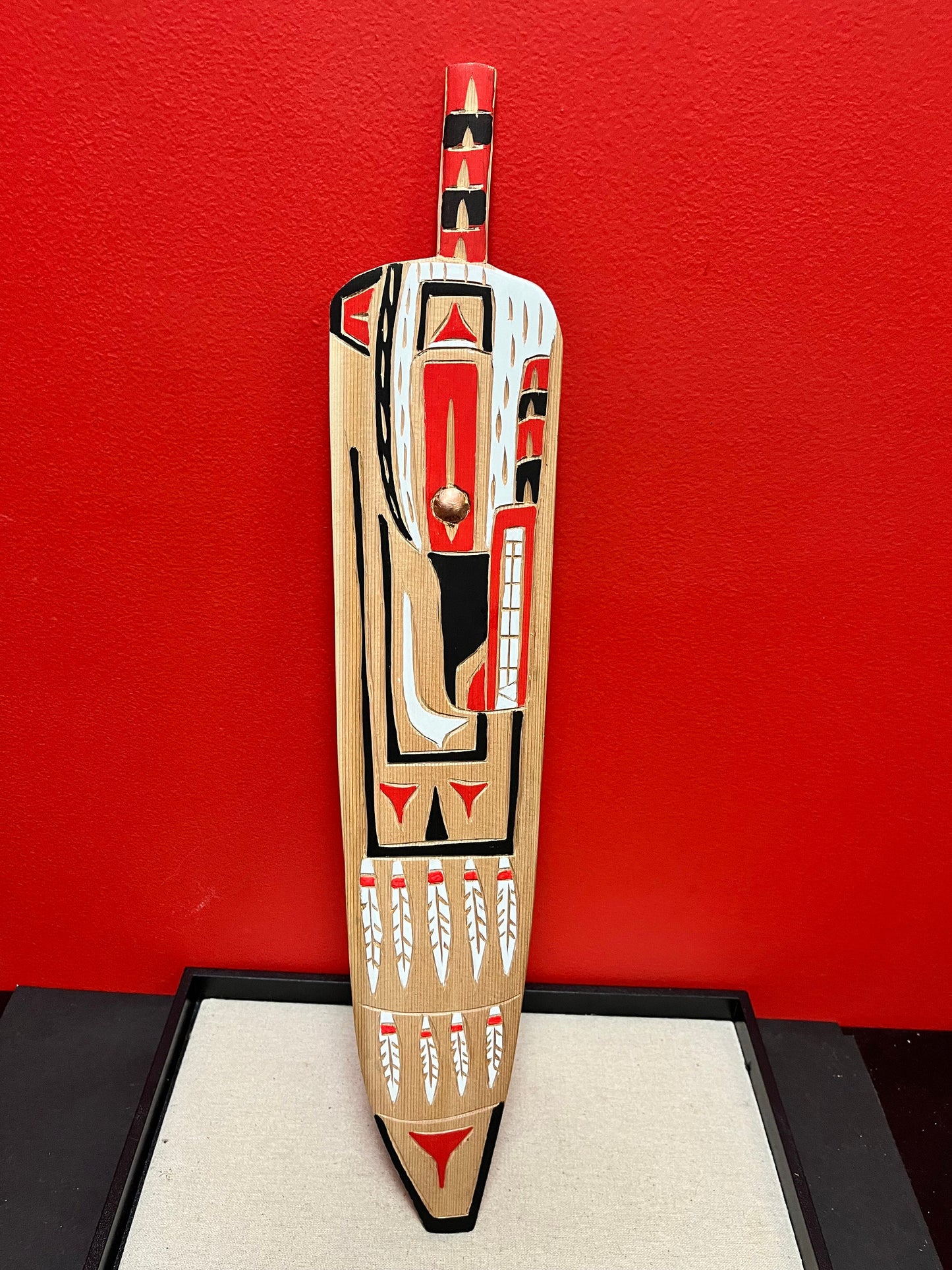 Stunning 22 x 4 wide Bradley Joseph Junior double sided paddle indigenous first nations Pacific Northwest Coast beauty