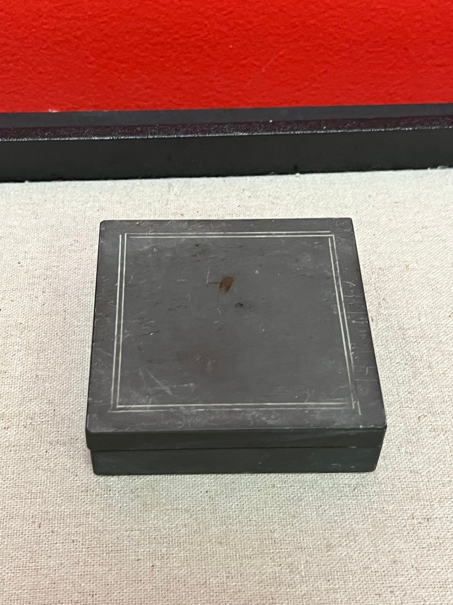 Very cool antique Japanese calligraphy ink box 3 inches wide simple and beautiful