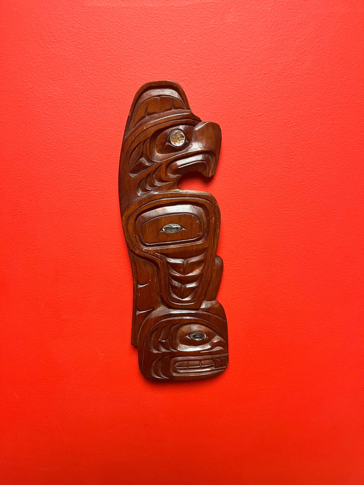 Stunning 16 x 5 Alfred Robertson transformation plaque indigenous first nations Pacific northwest coast beauty great detail