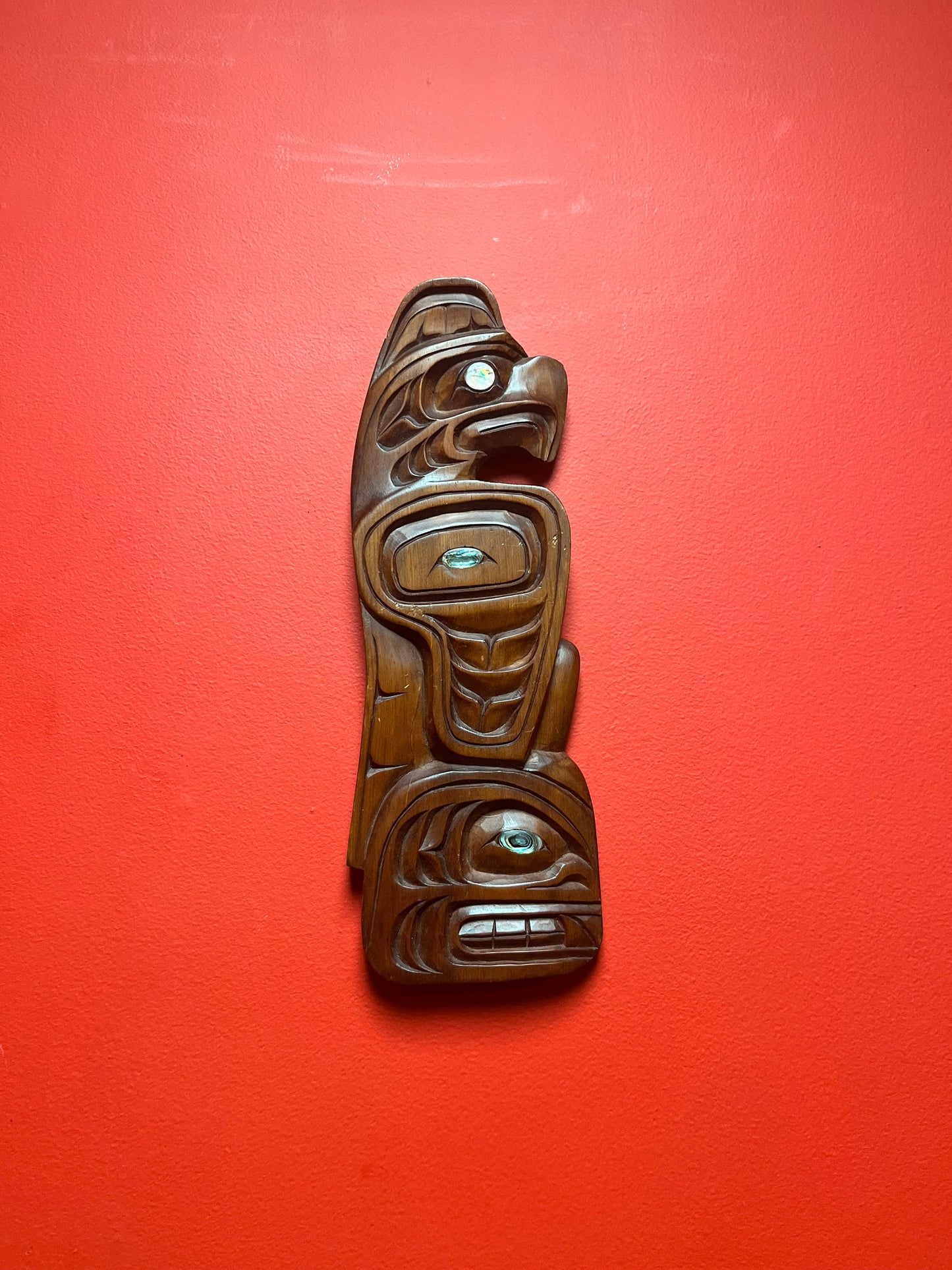 Stunning 16 x 5 Alfred Robertson transformation plaque indigenous first nations Pacific northwest coast beauty great detail