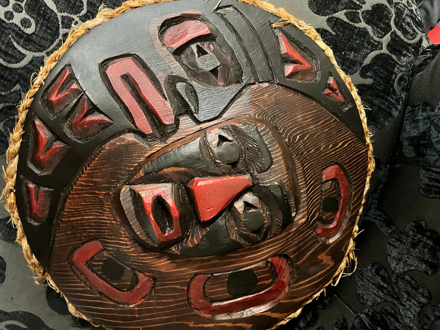 Stunning 12 inch moon mask by Ronald Thomas indigenous first nation Pacific Northwest coast beauty great detail