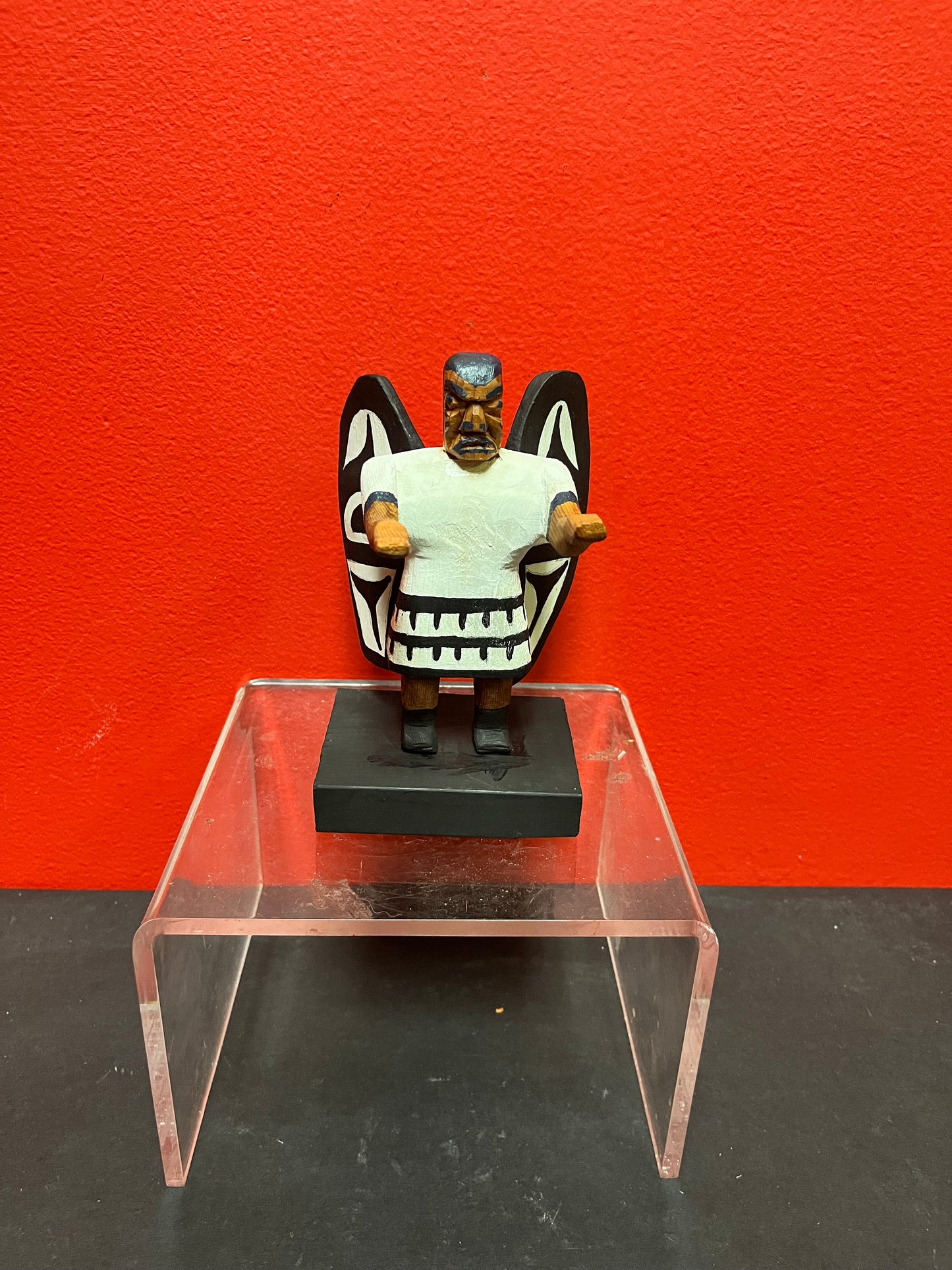 Museum quality primitive, 6 inch high, indigenous, first Nations Pacific Northwest coast, carved and painted native Jesus statue wow