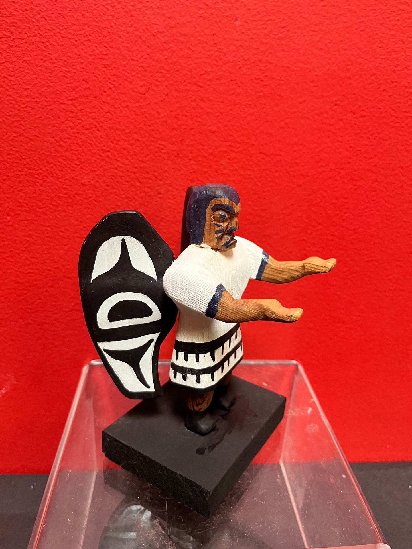 Museum quality primitive, 6 inch high, indigenous, first Nations Pacific Northwest coast, carved and painted native Jesus statue wow