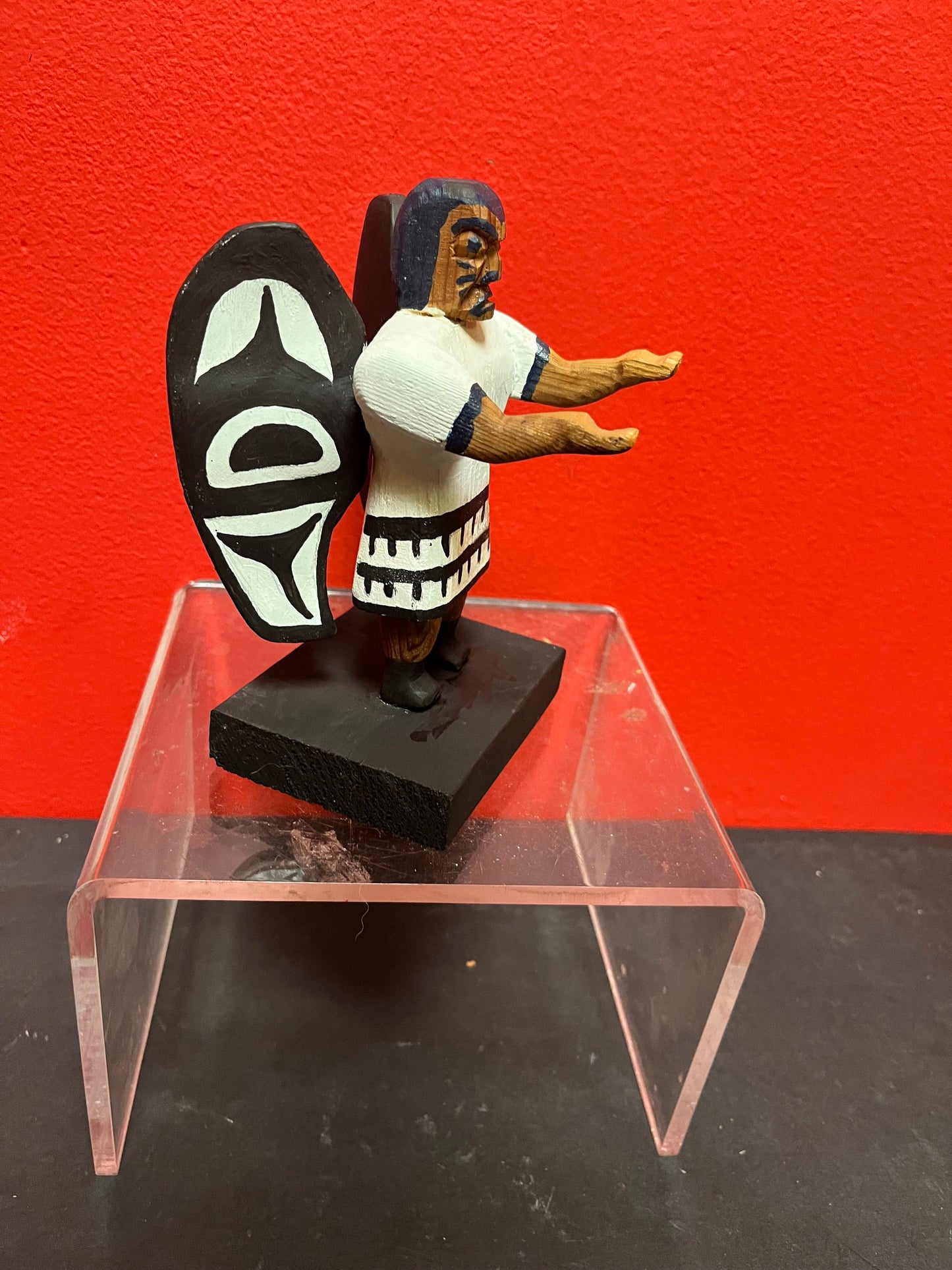 Museum quality primitive, 6 inch high, indigenous, first Nations Pacific Northwest coast, carved and painted native Jesus statue wow