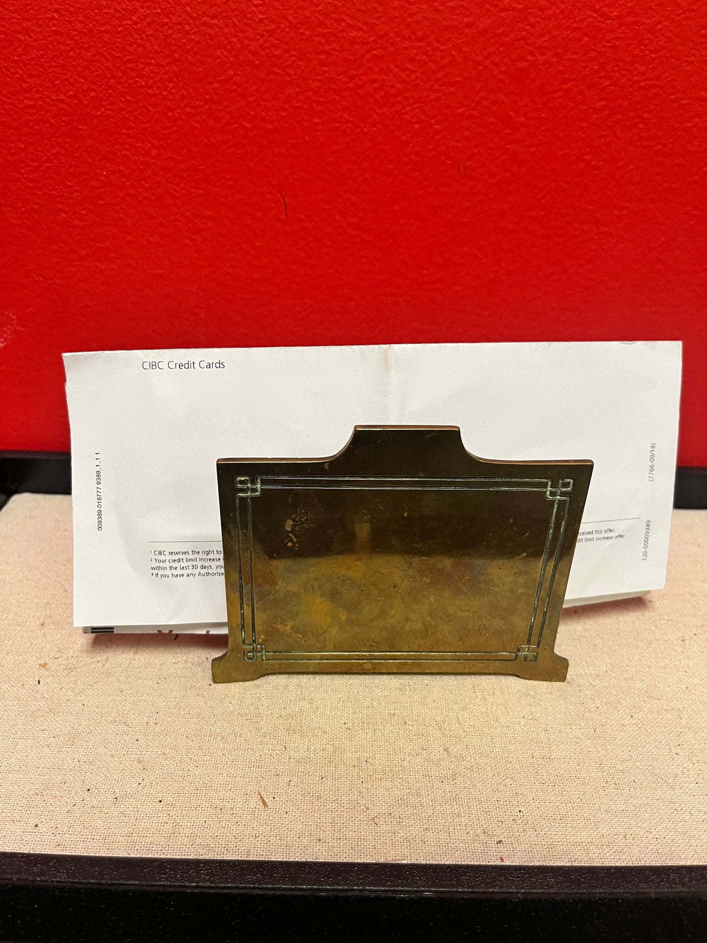 4 x 4 inch lovely, American Bradley and Hubbard letter holder nice patina