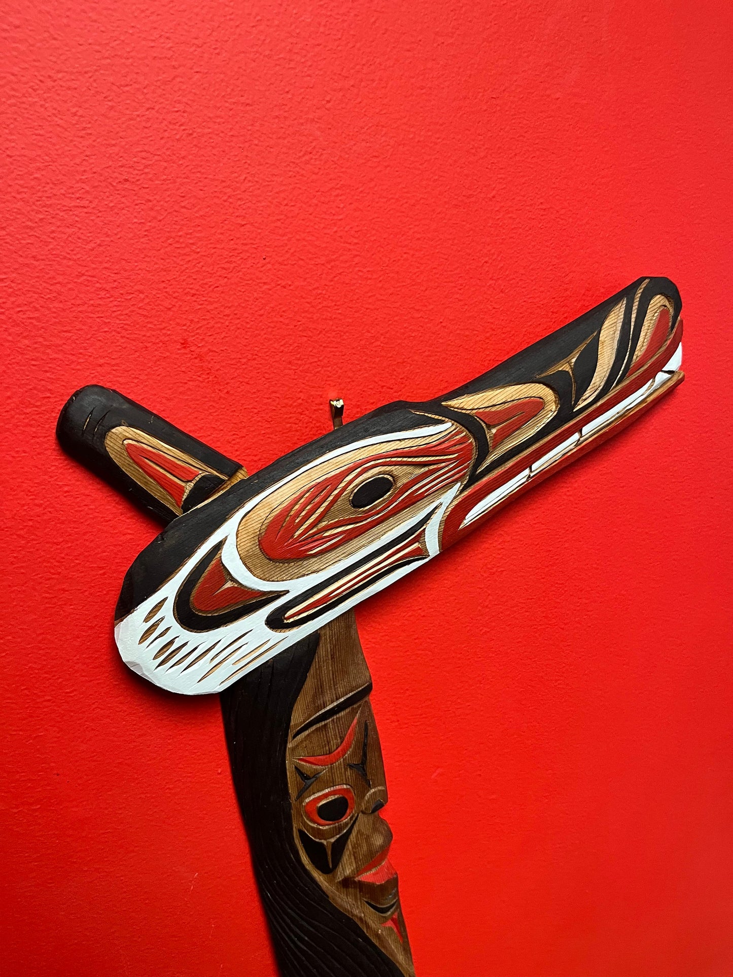 Stunning 20 x 14 wide Stan Joseph mask and chief transformation plaque indigenous first nations Pacific northwest coast beauty