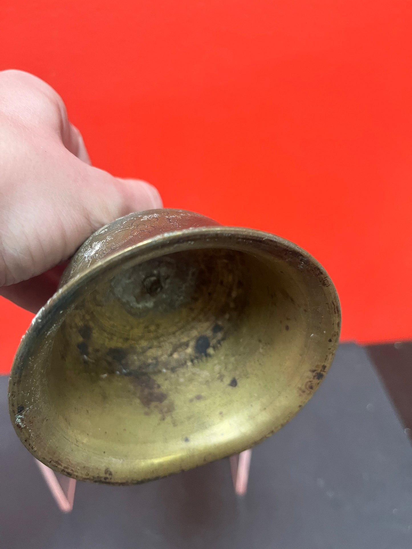 Lovely very old bronze Nepalese, Temple bell with great patina missing little ringer thing