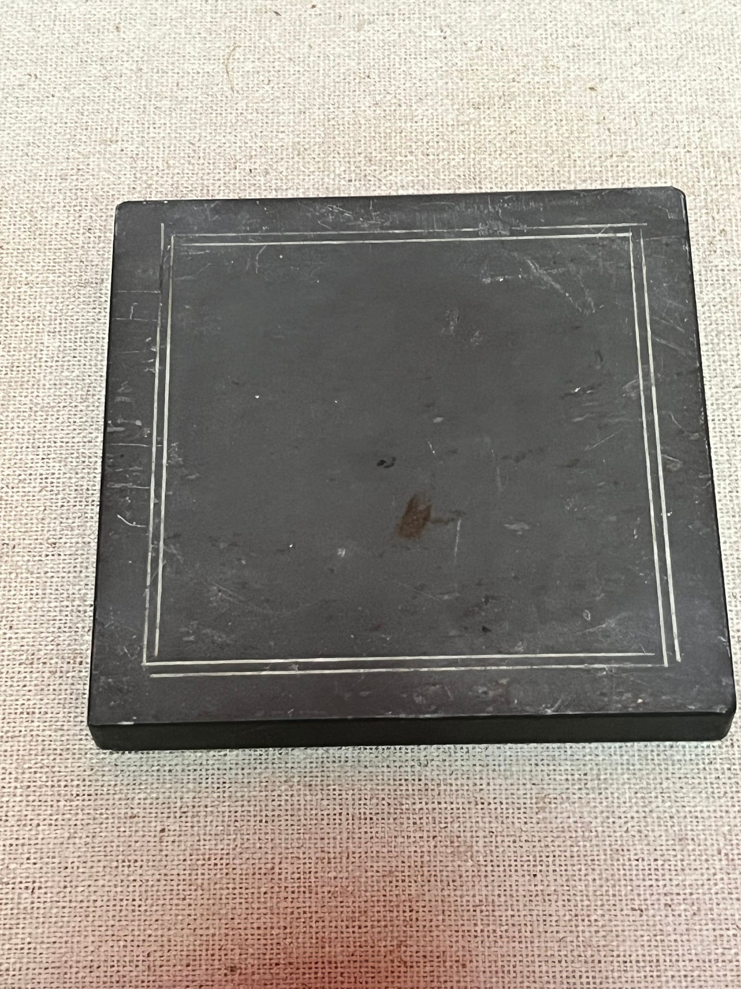 Very cool antique Japanese calligraphy ink box 3 inches wide simple and beautiful